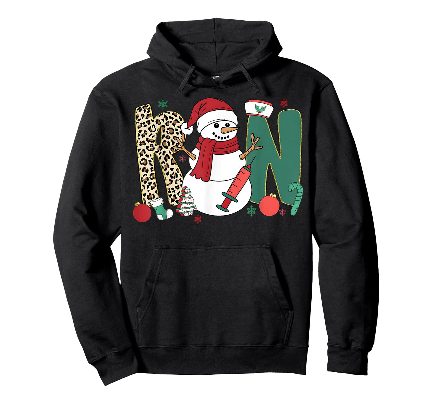 RN Nurse Snowman Merry Christmas Leopard Snowmies Men Women T-Shirt