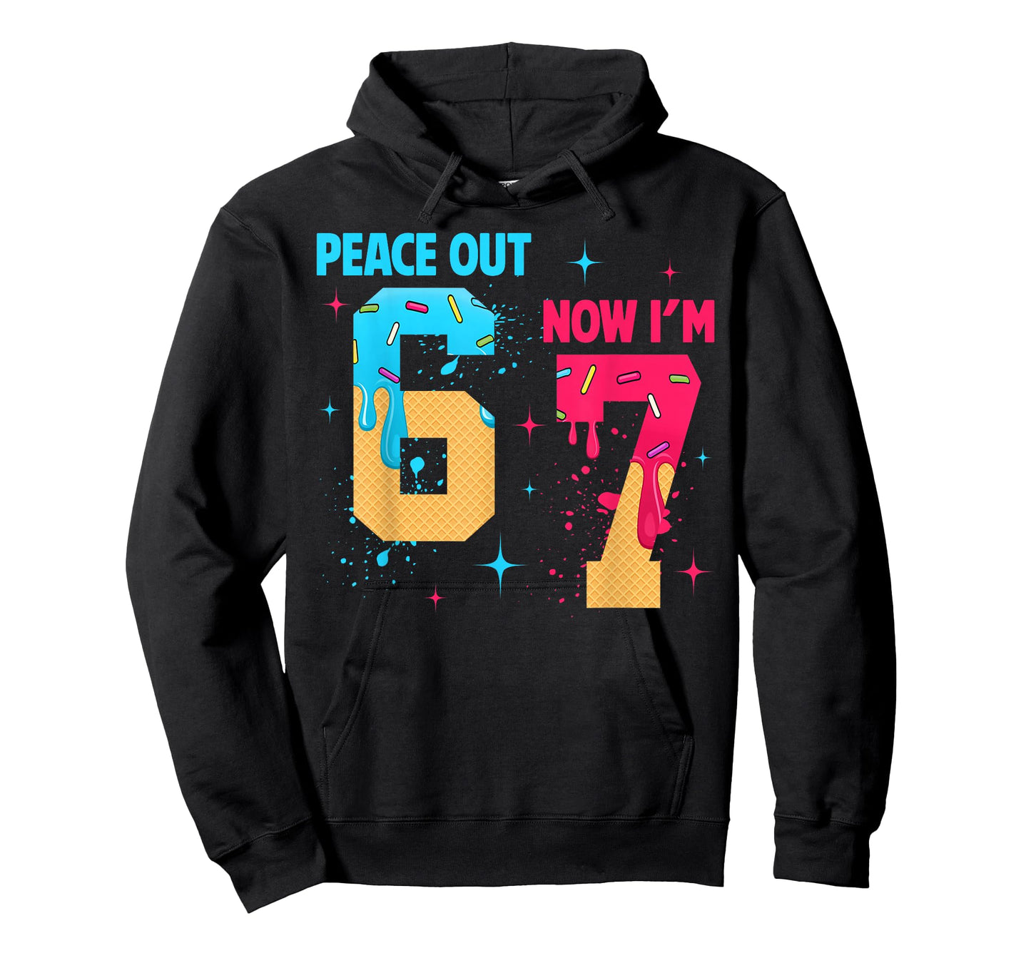 7 Years Old Birthday Peace Out 6 Now I'm 7 67 Birthday Kids T-Shirt