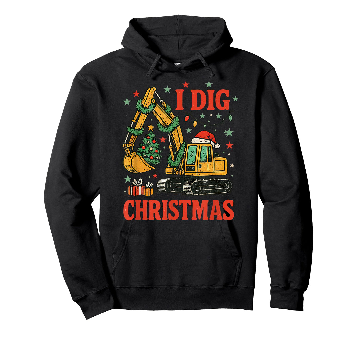 I Dig Christmas Excavator Retro Holiday Meme T-Shirt