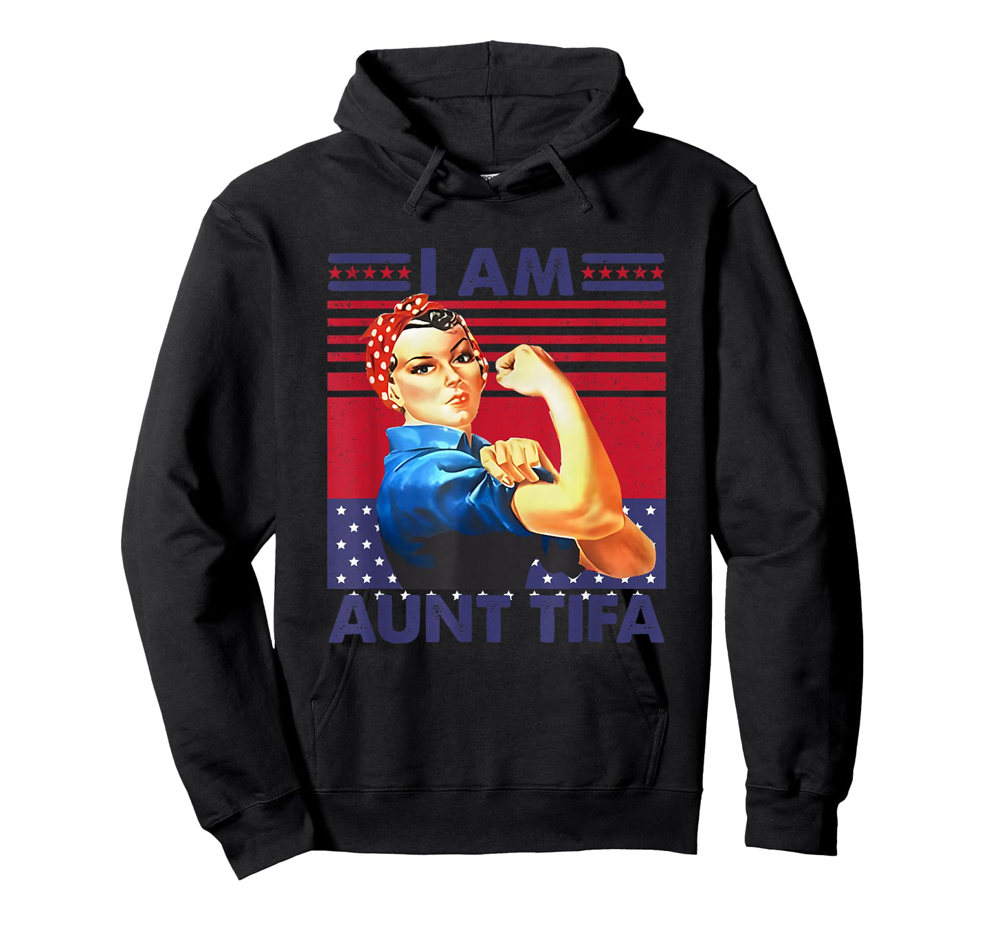 I Am Aunt Tifa Woman's Girl Auntie Tifa Retro America Flag T-Shirt