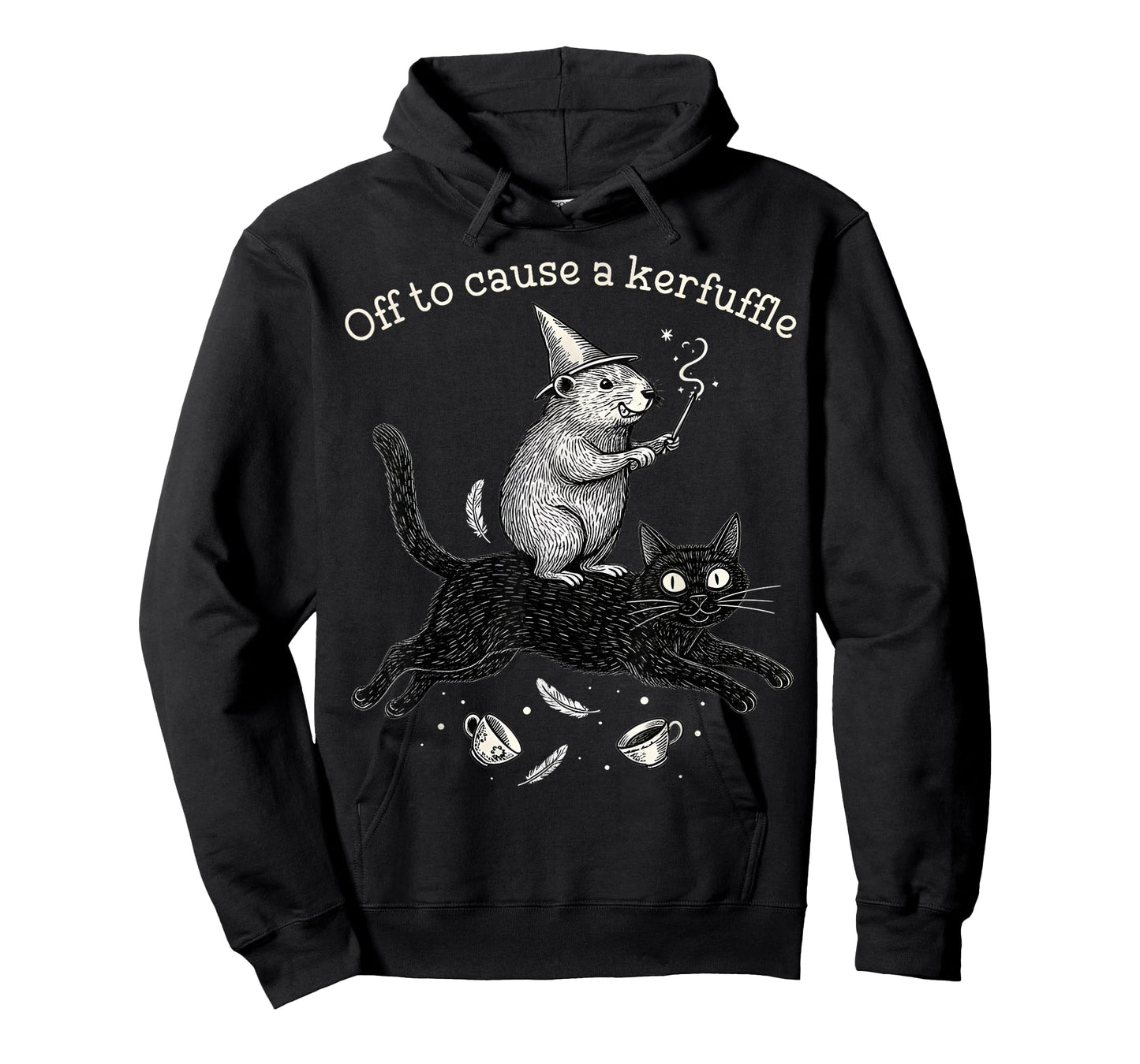 Whimsical Capy Wizard Off to Cause A Kerfuffle Meme Cat T-Shirt