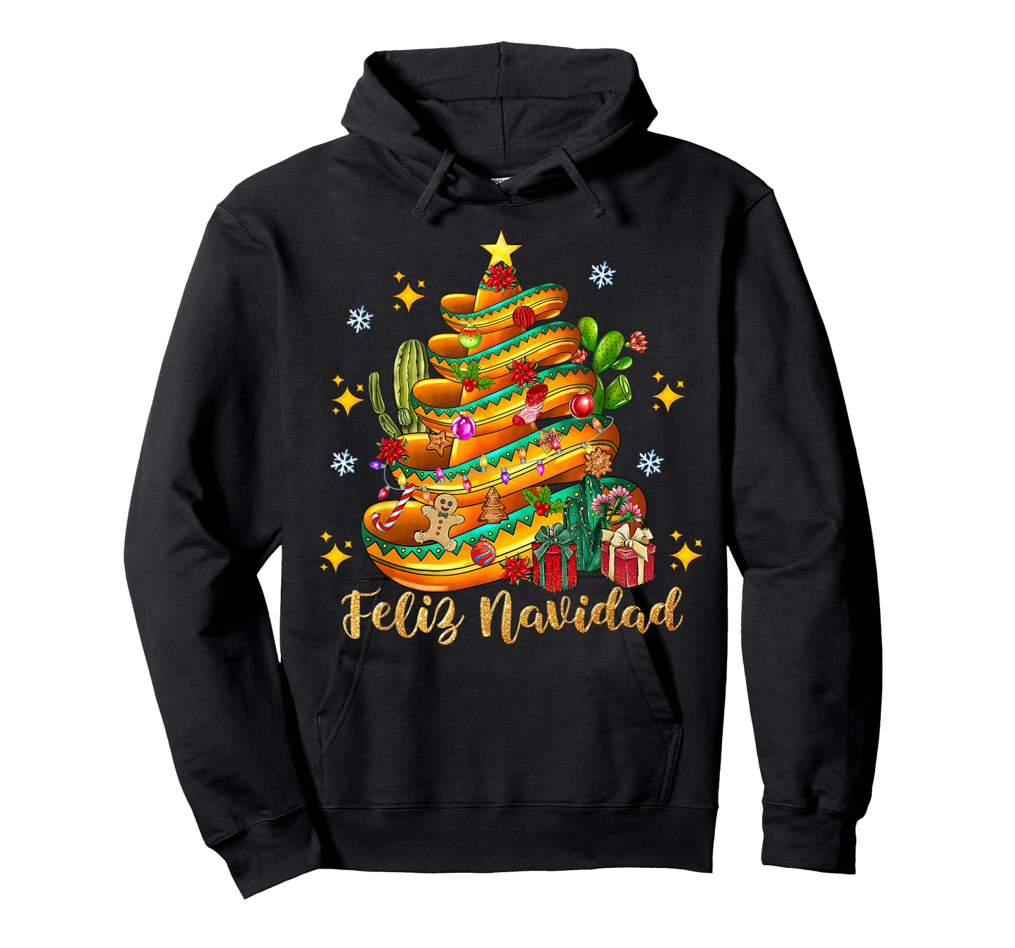 Feliz Navidad 2025 Santa Hat Christmas Tree Spanish Xmas Pjs T-Shirt