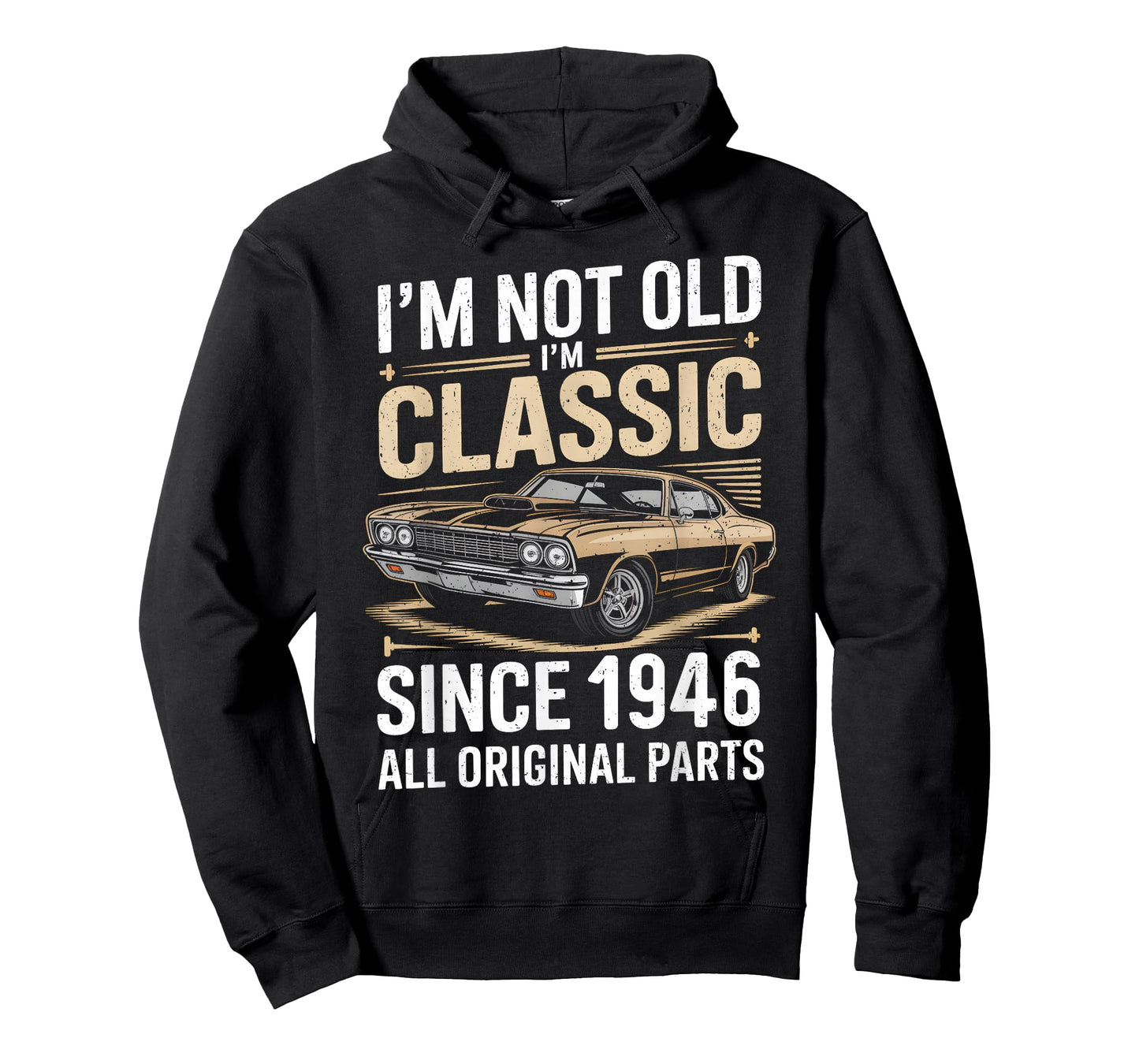 Funny 80th Birthday Classic Vintage Car Men 1946 Birthday T-Shirt
