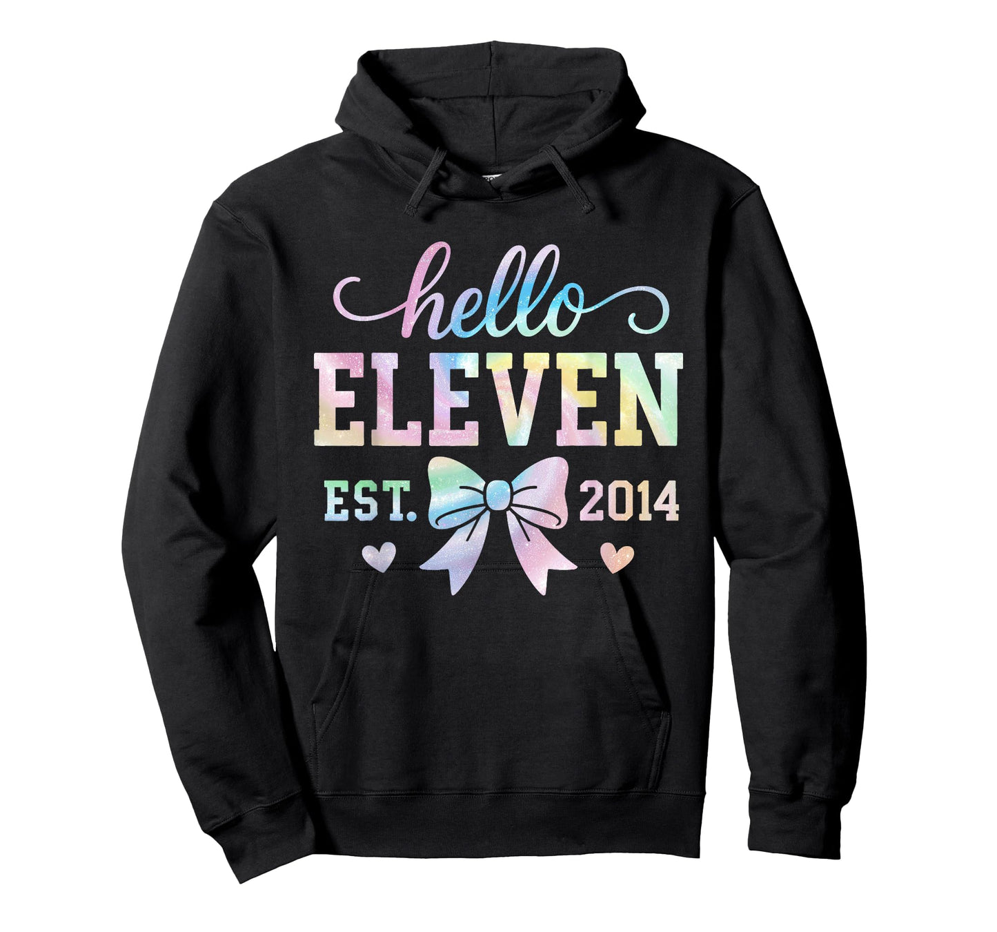 Hello Eleven Est 2014 Coquette Bow 11th Birthday Girl T-Shirt