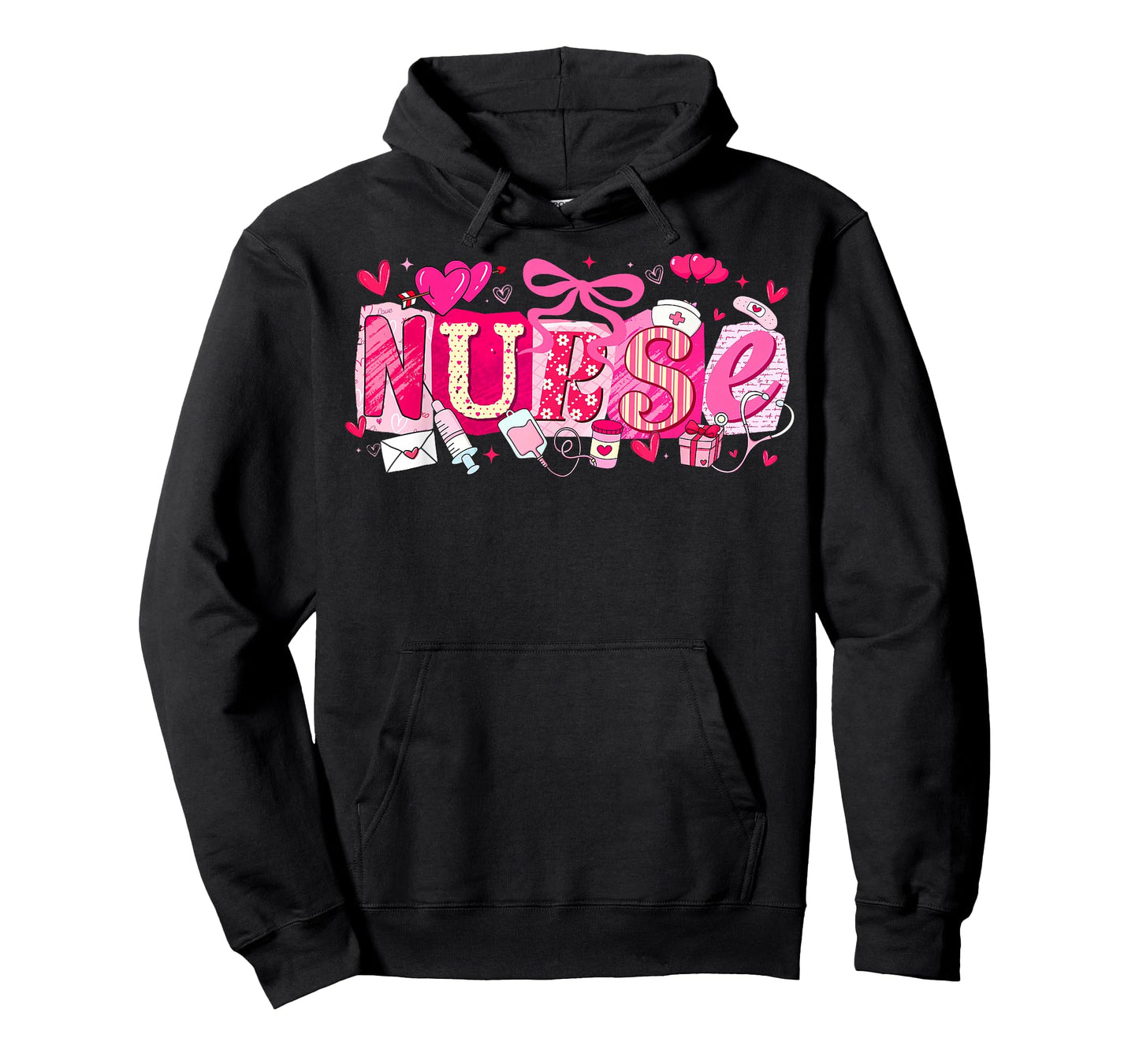 Happy Valentine Nurse Coquette Bow Heart Girl Women T-Shirt