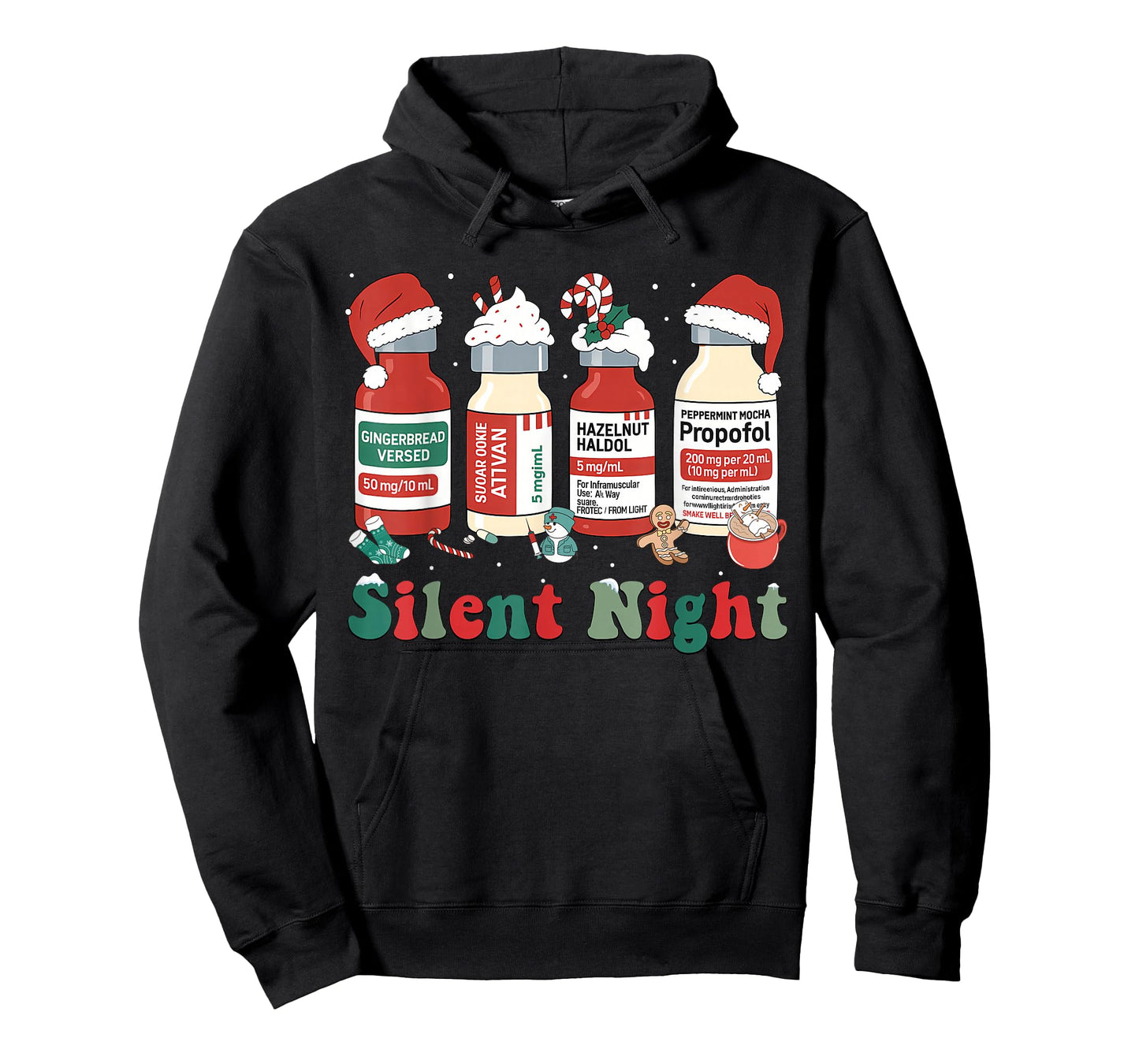 Funny Santa Propofol Silent Night ICU Nurses Merry Christmas T-Shirt