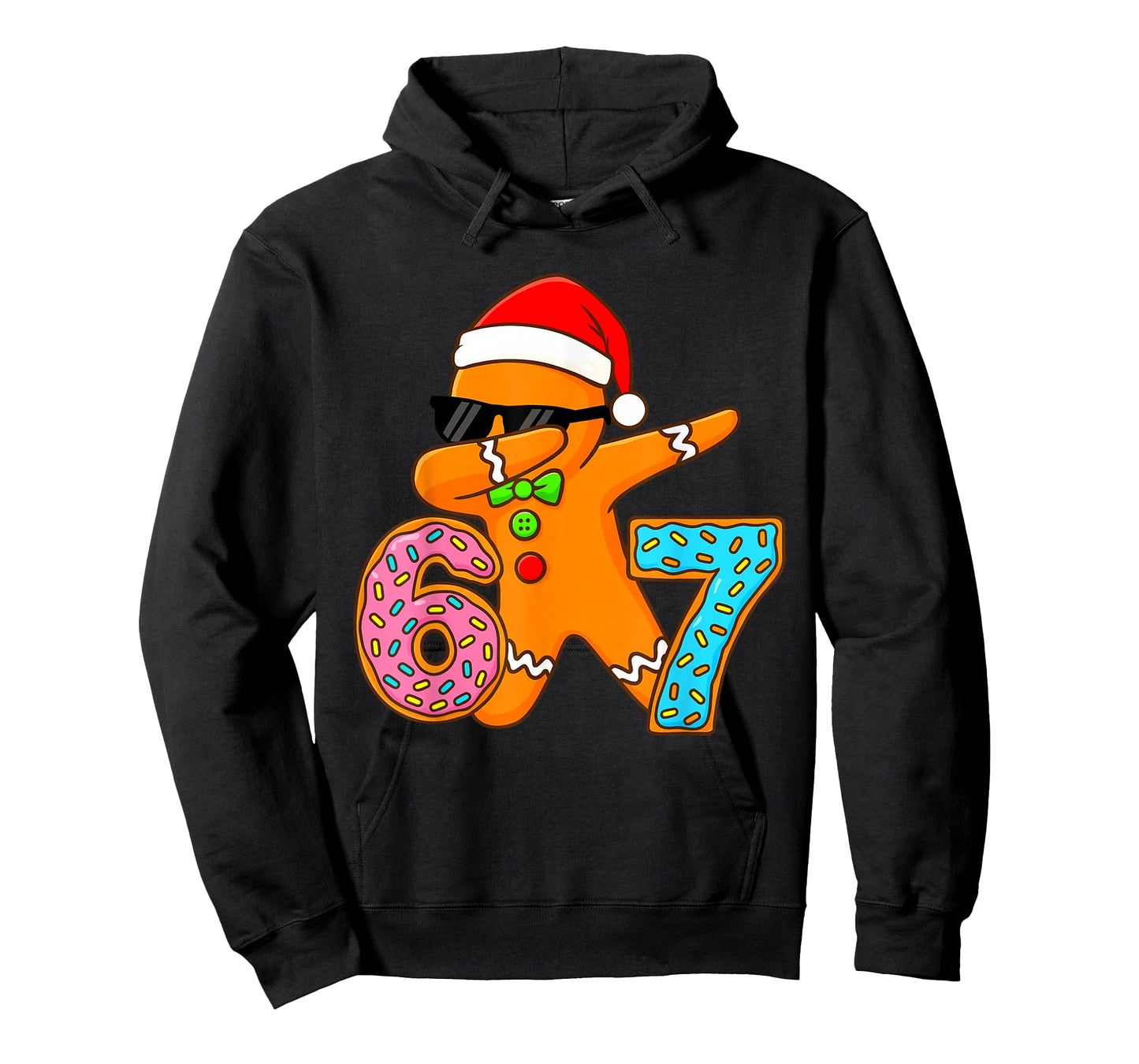 Six Seven Bruh Gingerbread Dabbing Funny Christmas 6 7 Meme T-Shirt