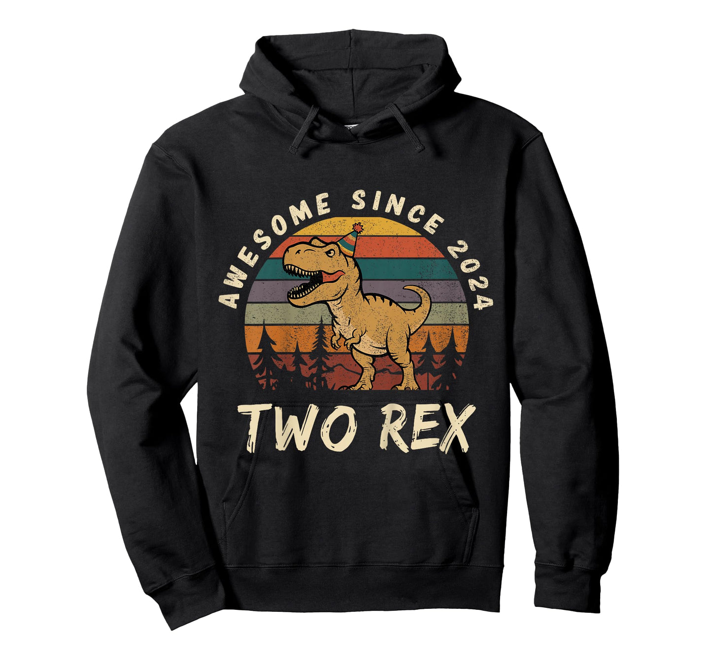 Kids Two rex 2nd Birthday Dinosaur 2 Year Old Boys Born 2024 T-Shirt