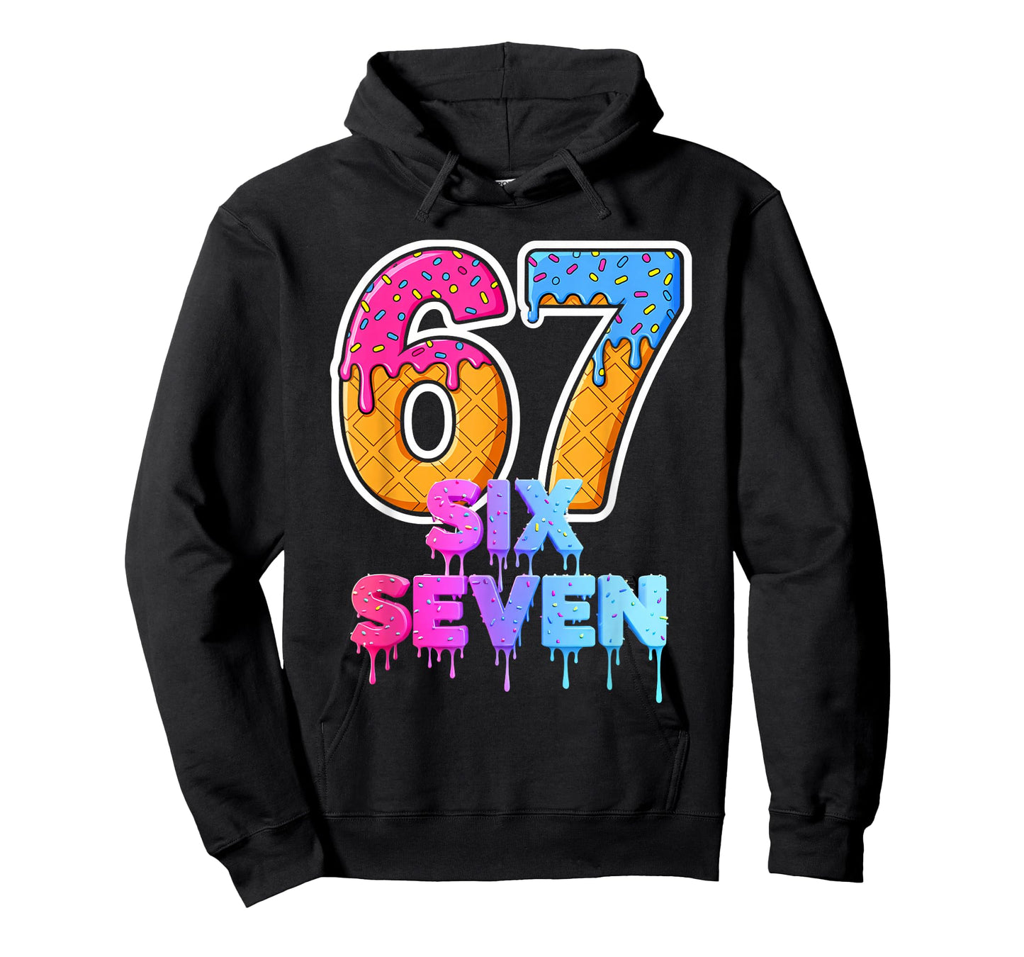 Six Seven Ice Cream Drip Gen Alpha Slang Funny 6 7 Meme T-Shirt