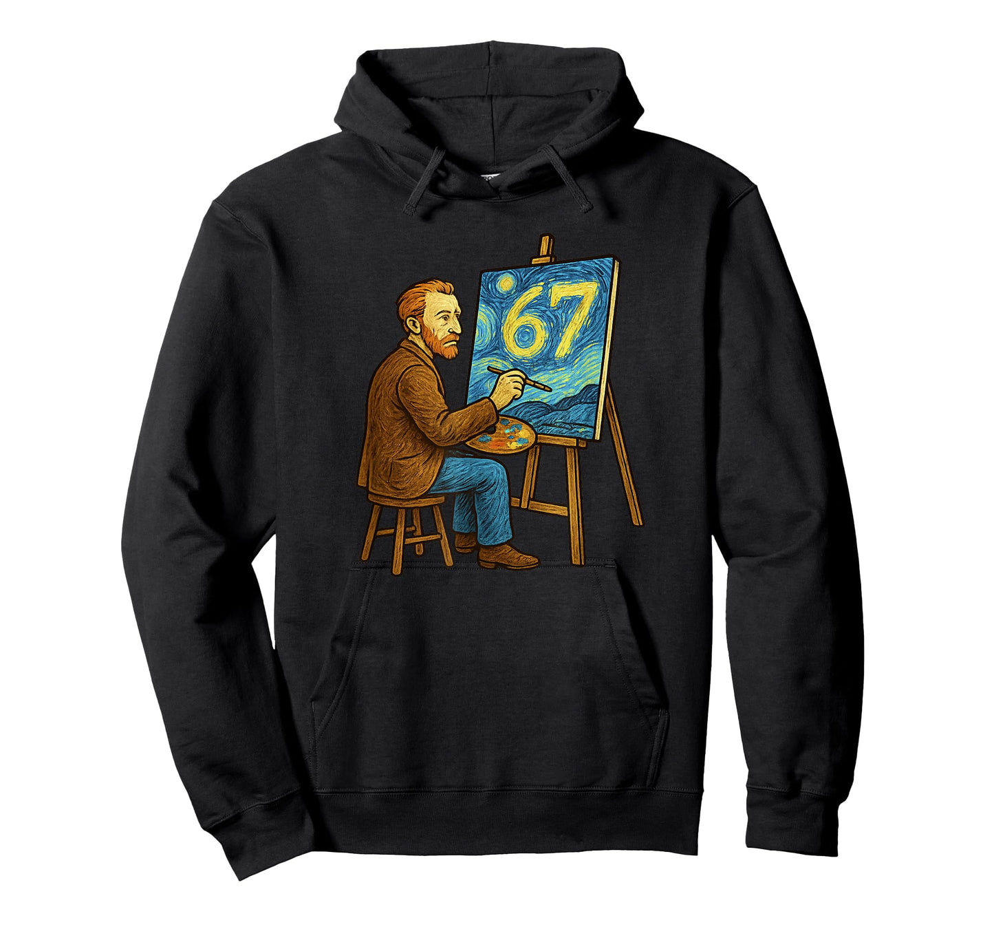 Van Gogh Starry Night 6 7 Funny 67 Meme for Art History Fans T-Shirt