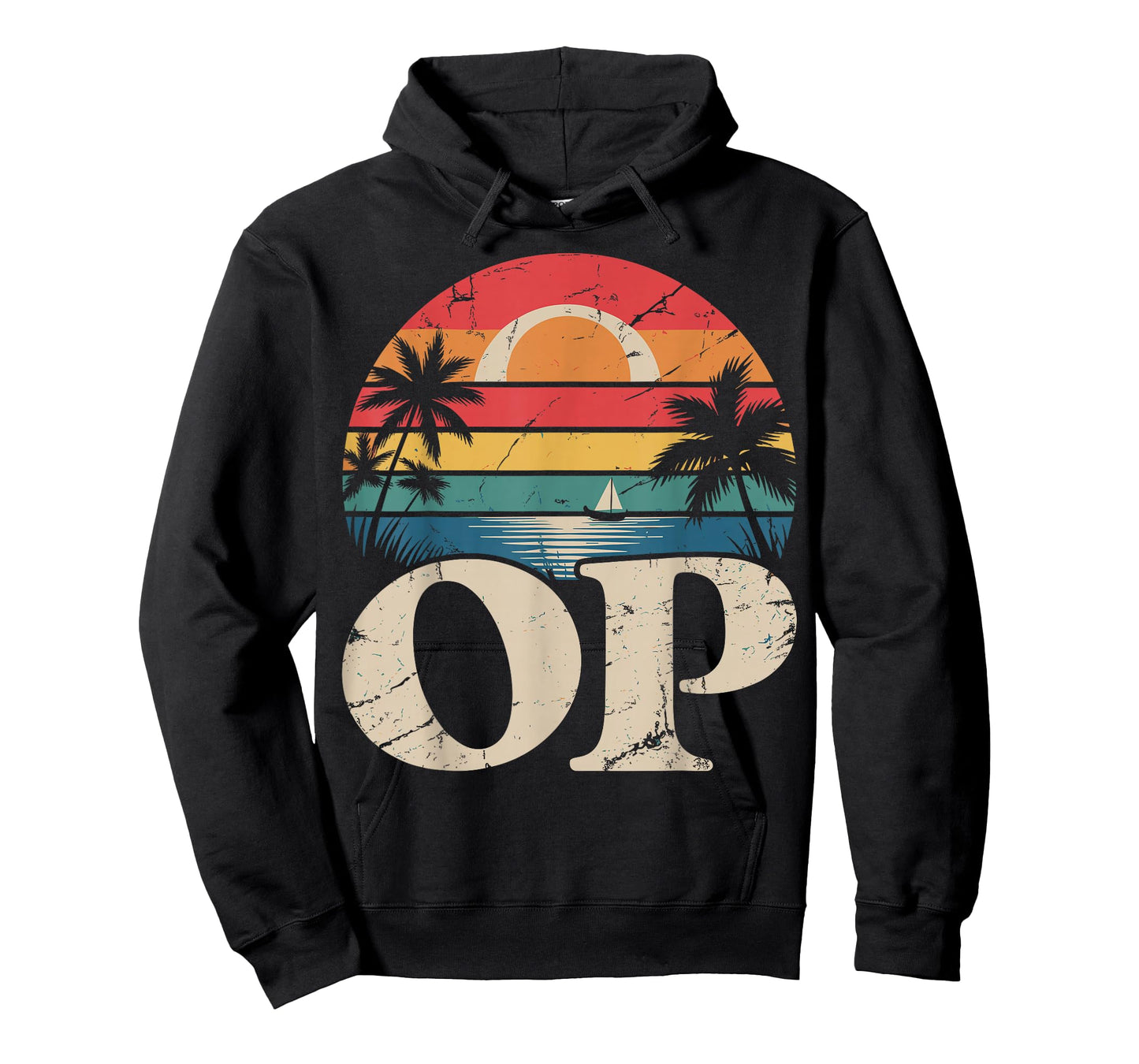 Op Ocean Vintage Pacific Beach Sun Palm Trees Retro T-Shirt