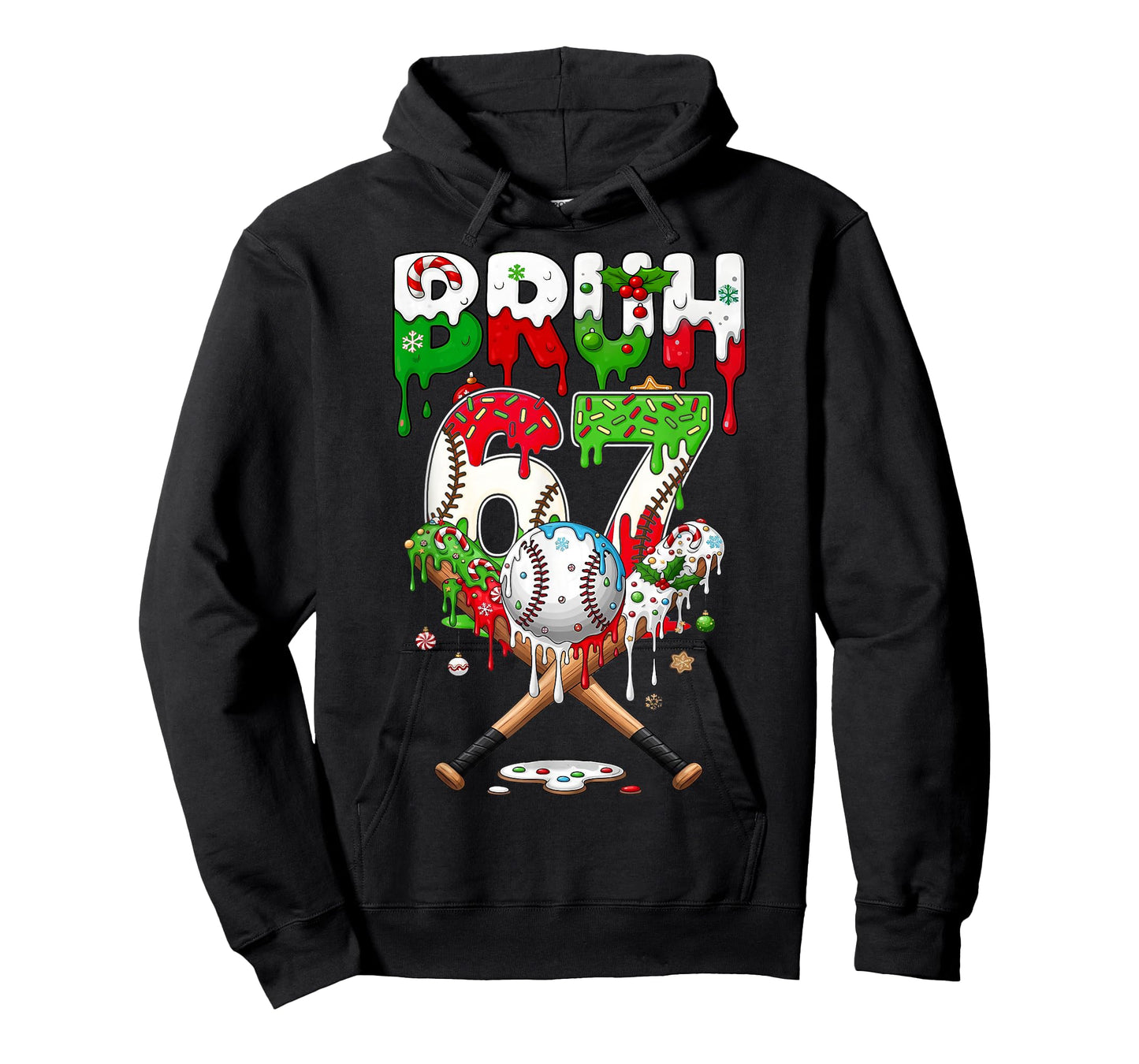 Baseball Bruh 67 Ice Cream Drip Christmas Six Seven Kids T-Shirt