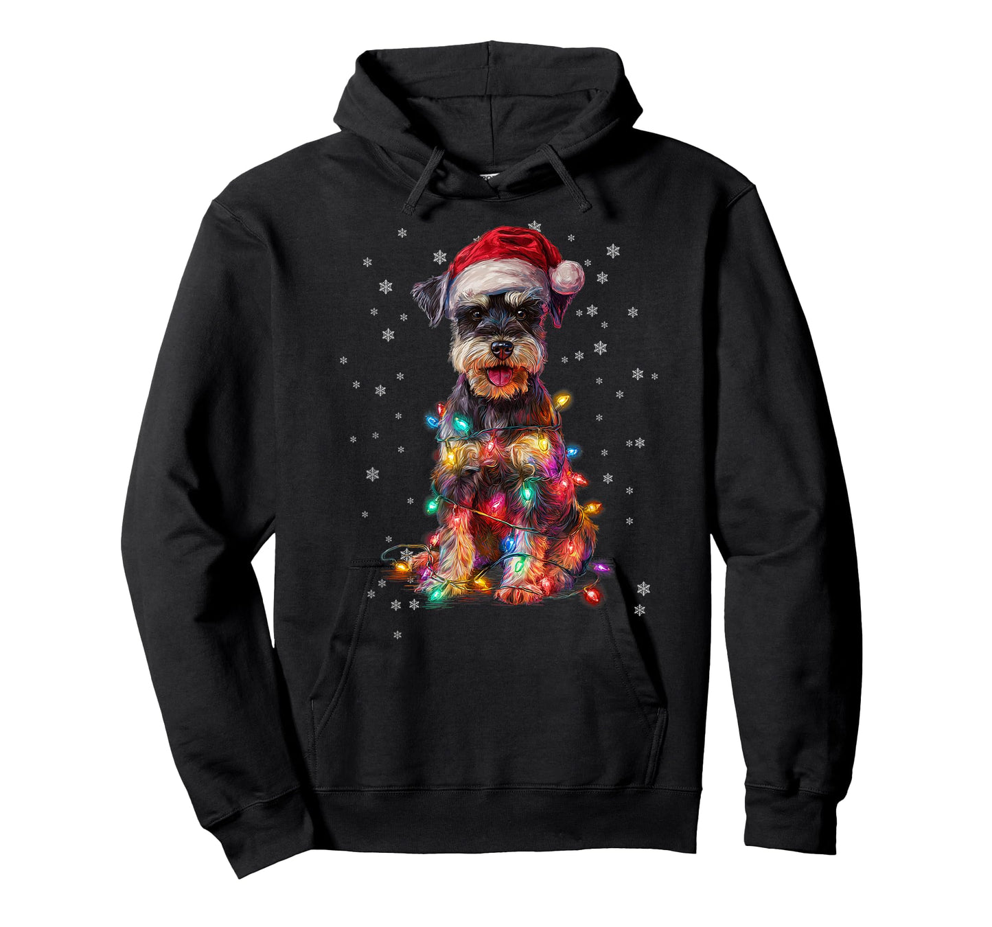 Christmas Dog Schnauzer Santa Xmas Women Men Kids T-Shirt