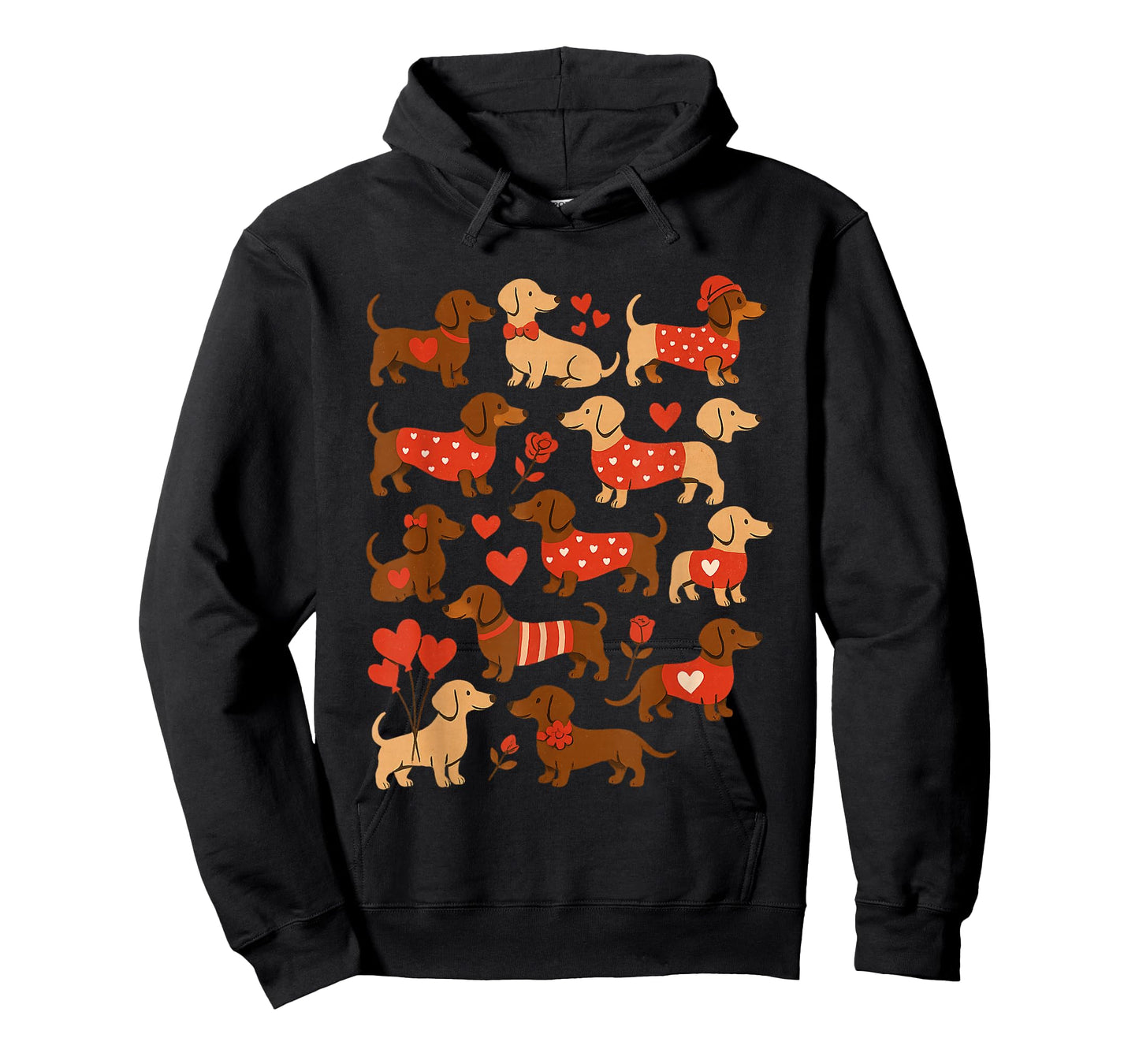 Doxie in Dog Dress Valentines Weiner Dachshund T-Shirt