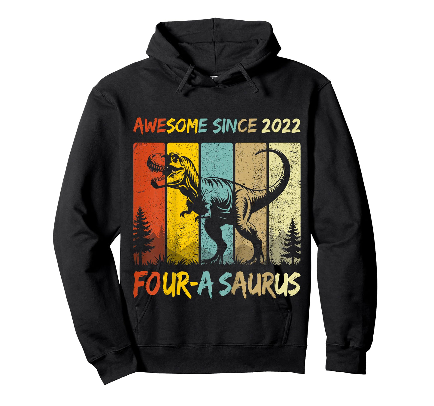 Kids 4 Year Old Dinosaur 4th Birthday Four Saurus Boys Born 2022 T-Shirt