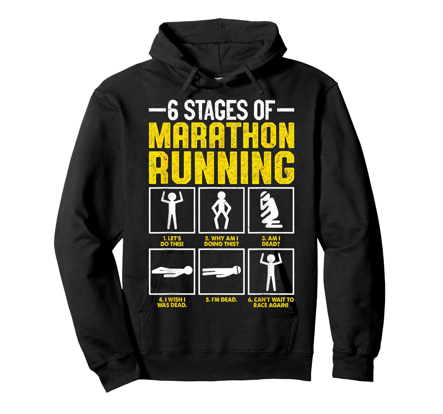 Cool 6 Stages of Marathon Running for Runners T-Shirt