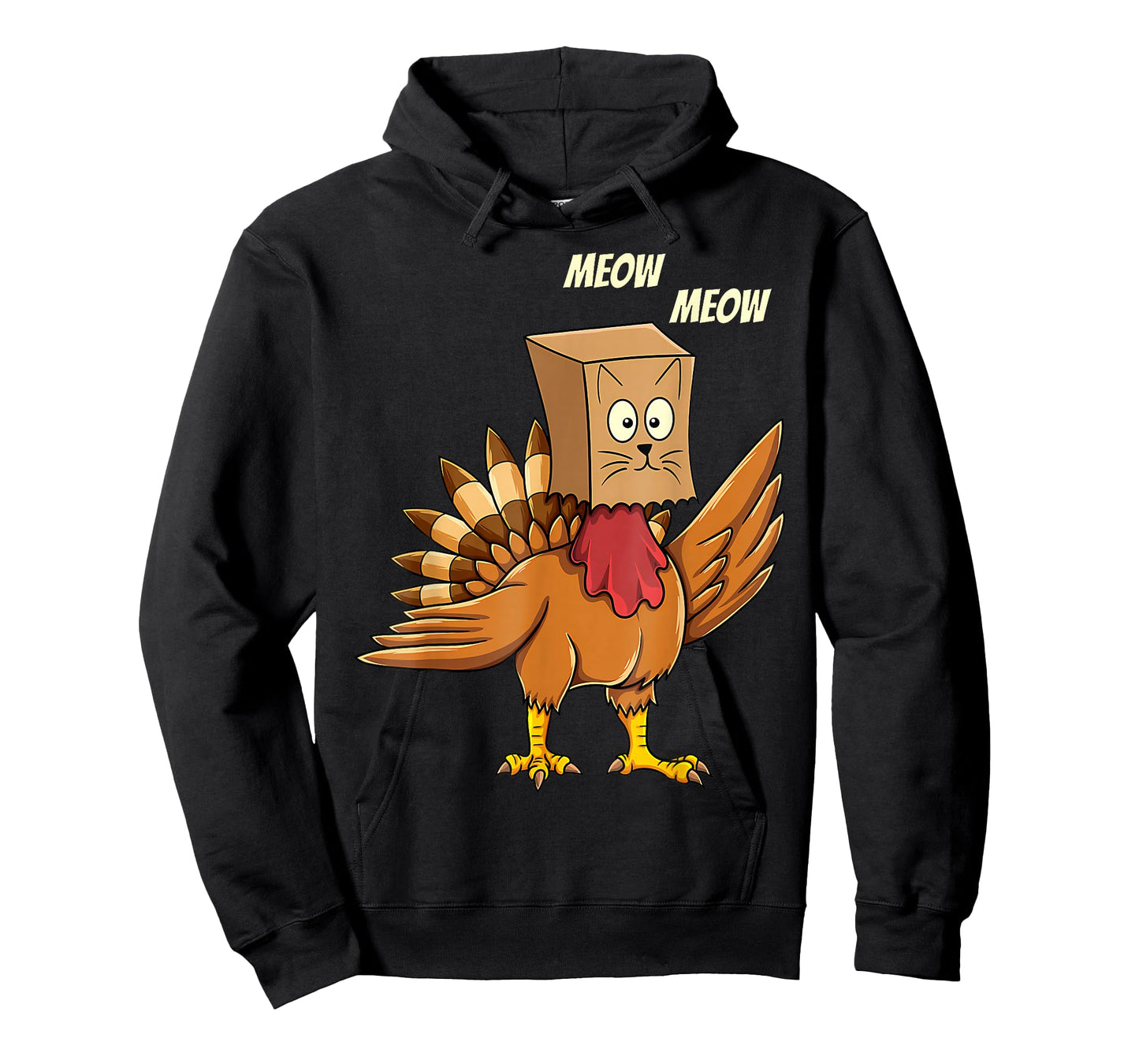 Thanksgiving Turkey Cat Meow Funny Men Women Thanksgiving T-Shirt