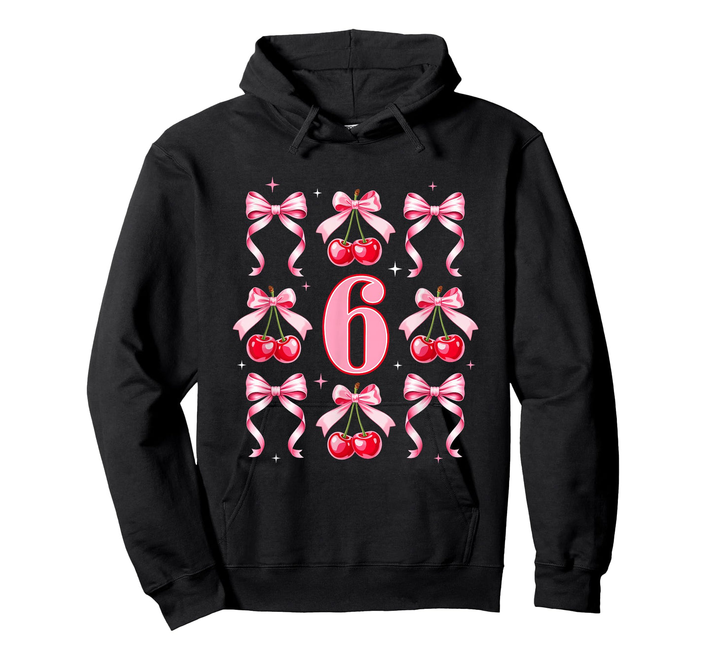 Birthday Girl 6Th Birthday Cherry Coquette Bow 6 Years Old T-Shirt