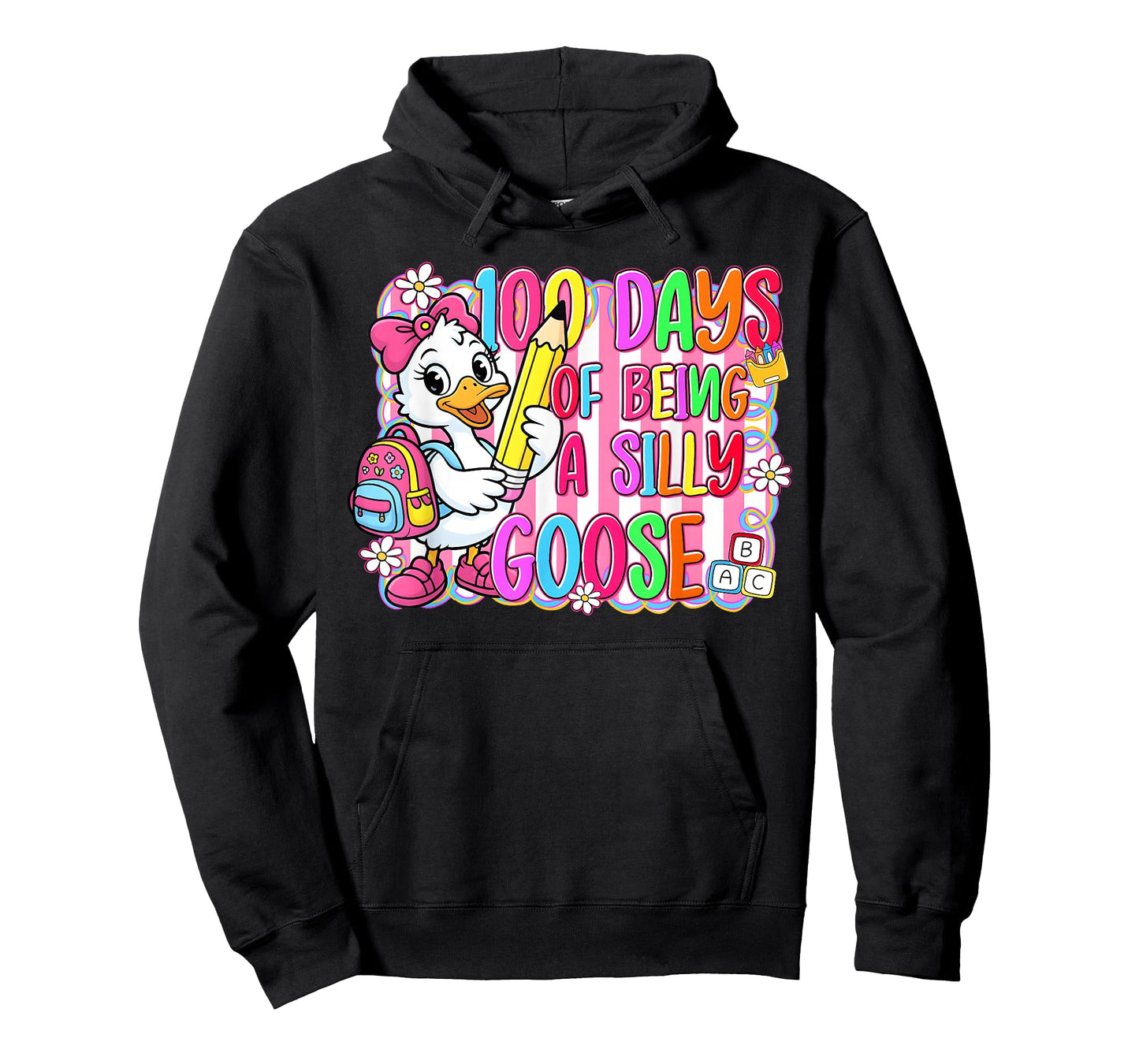 Preppy 100 Days of School Silly Goose 100th Day Teacher Girl T-Shirt