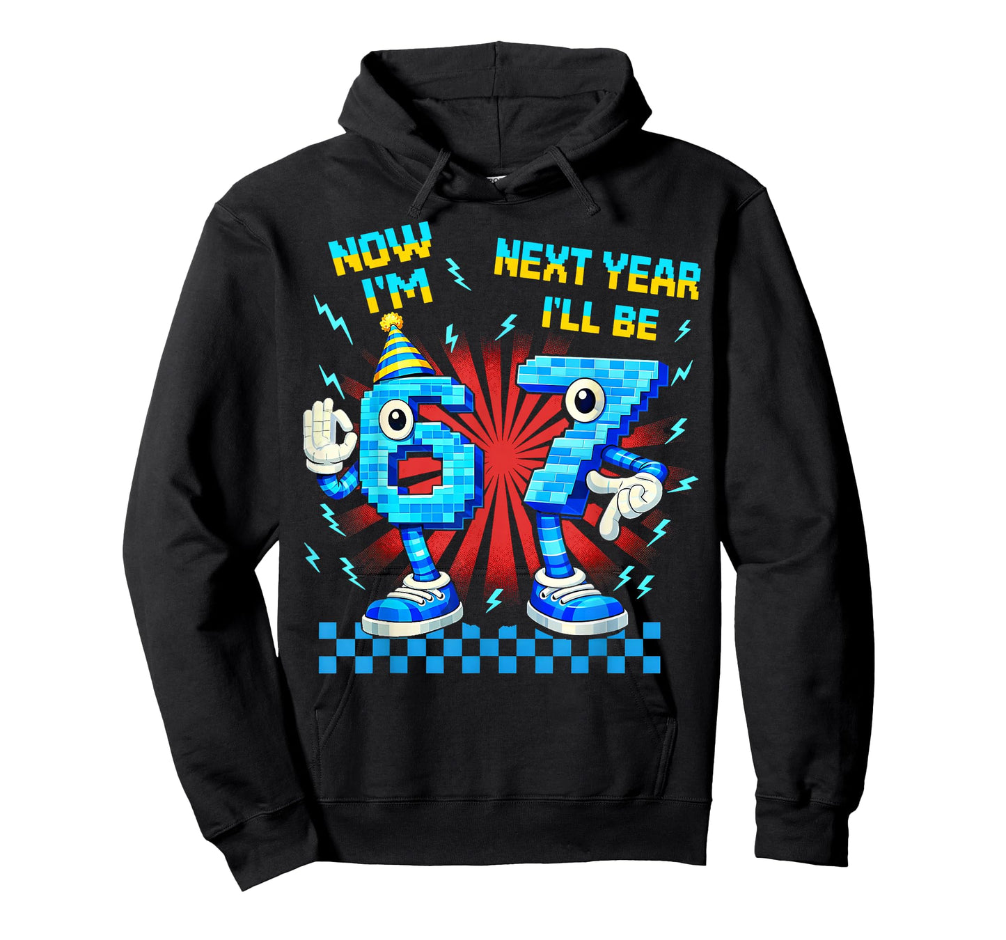 Now I'm 6 Next Year I'll Be 7 67 Brainrot Meme Boy Kid Gifts T-Shirt