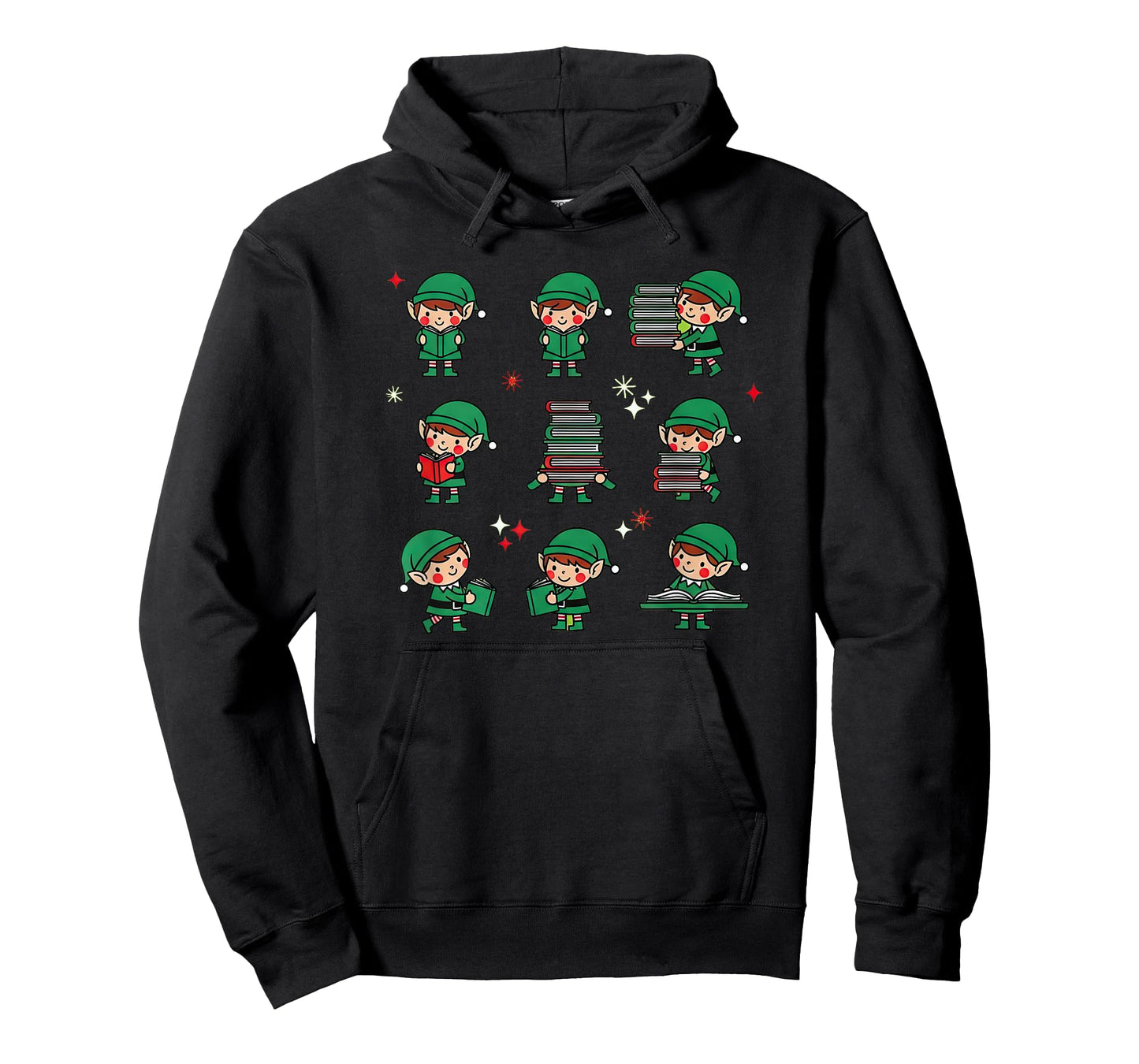Librarian Book Lover Christmas Elf Reading Joy T-Shirt