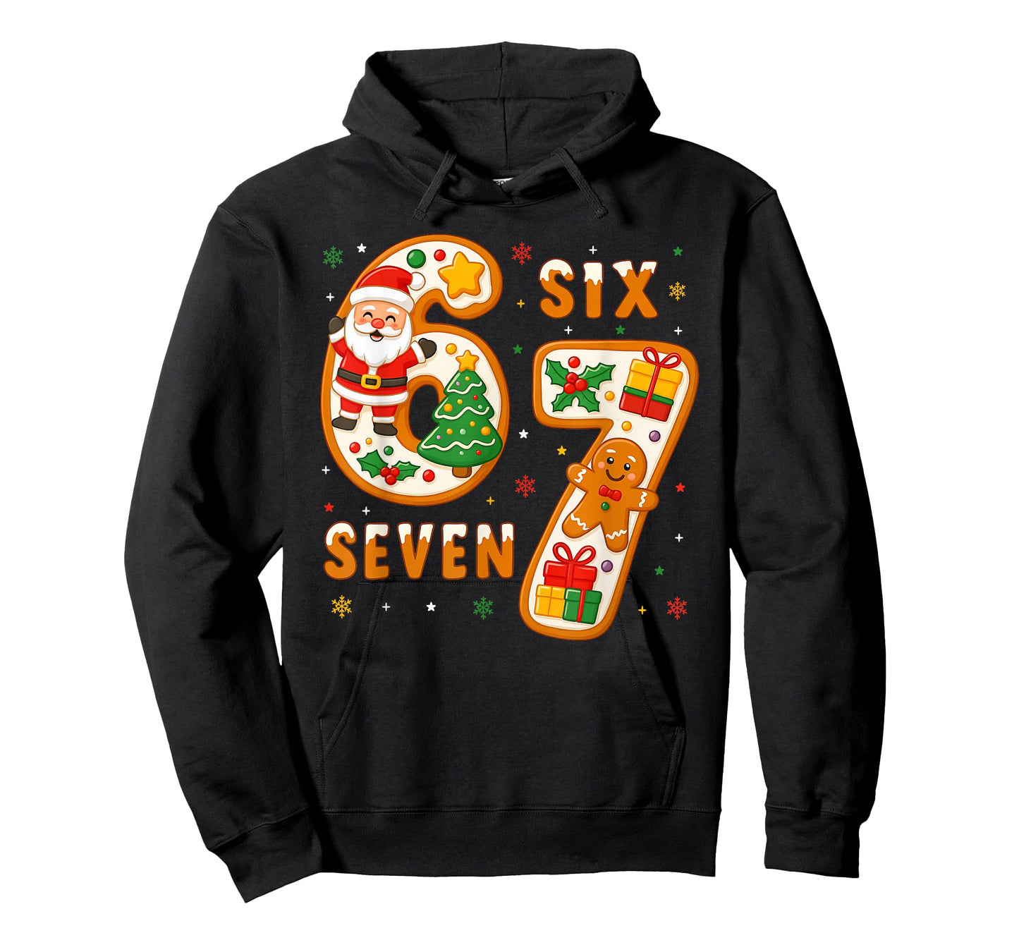 Funny Six Seven 67 Meme 6 7 Santa Christmas Pajamas Kids T-Shirt