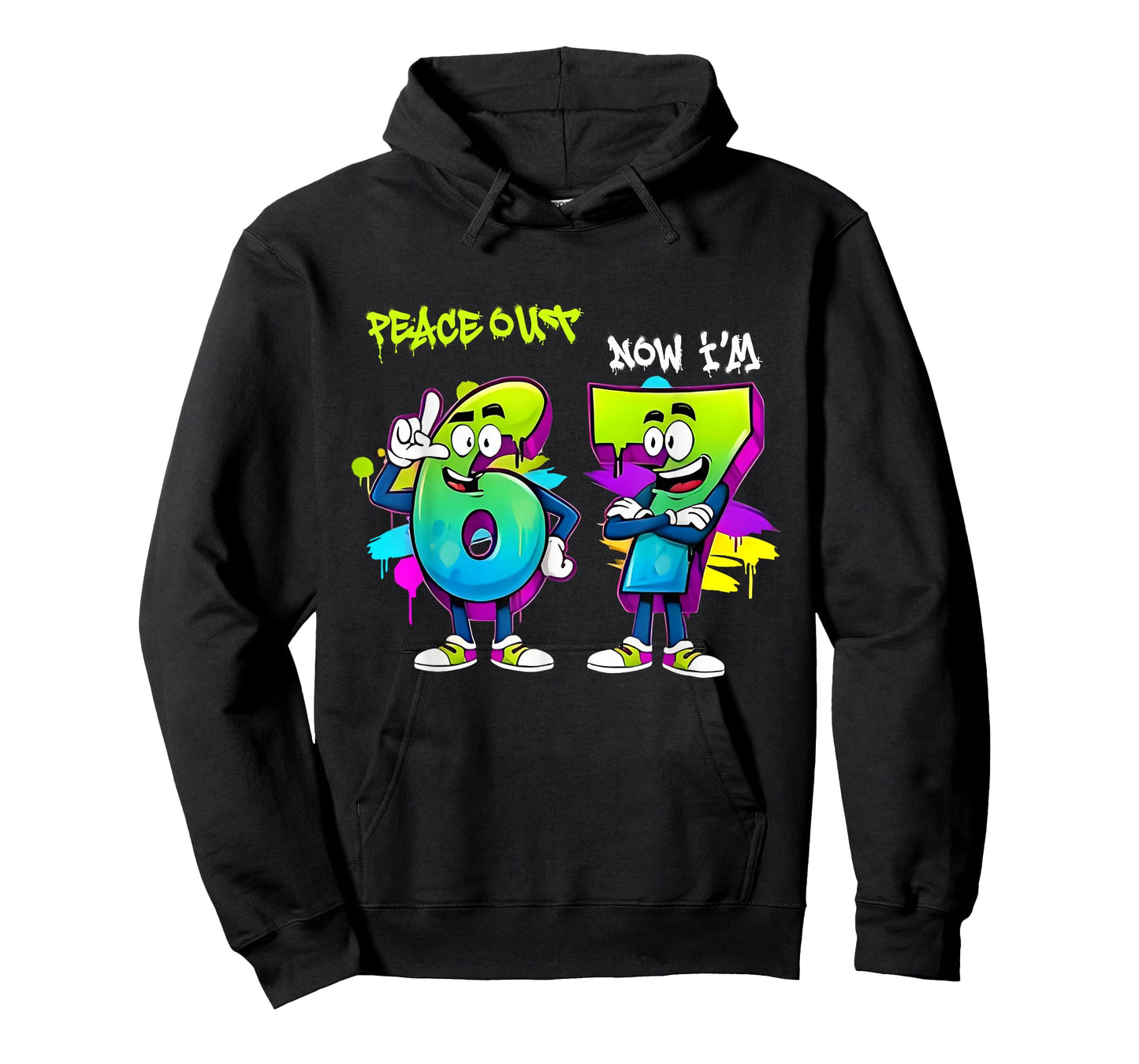 Peace 6 Out Now I'm 7 7th Birthday Brainrot 67 Graffiti Meme T-Shirt