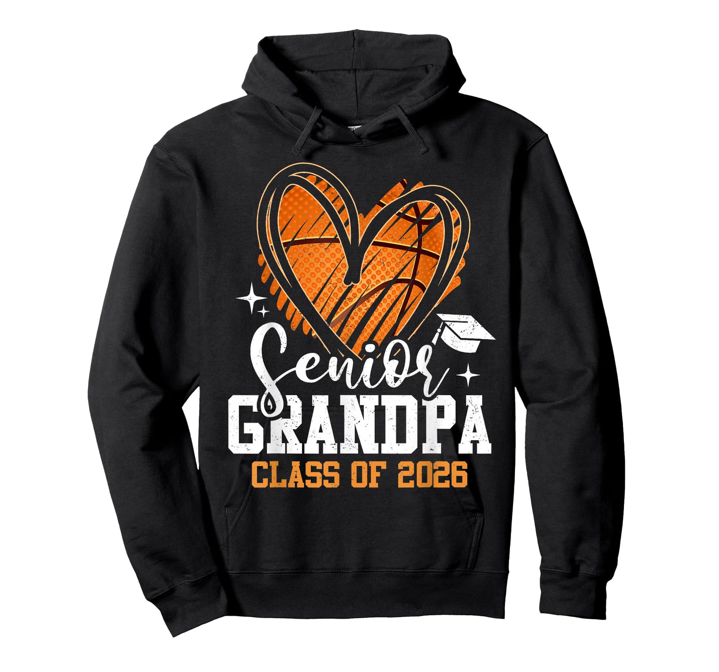 Senior Grandpa Class of 2026 Basketball Graduation Heart T-Shirt