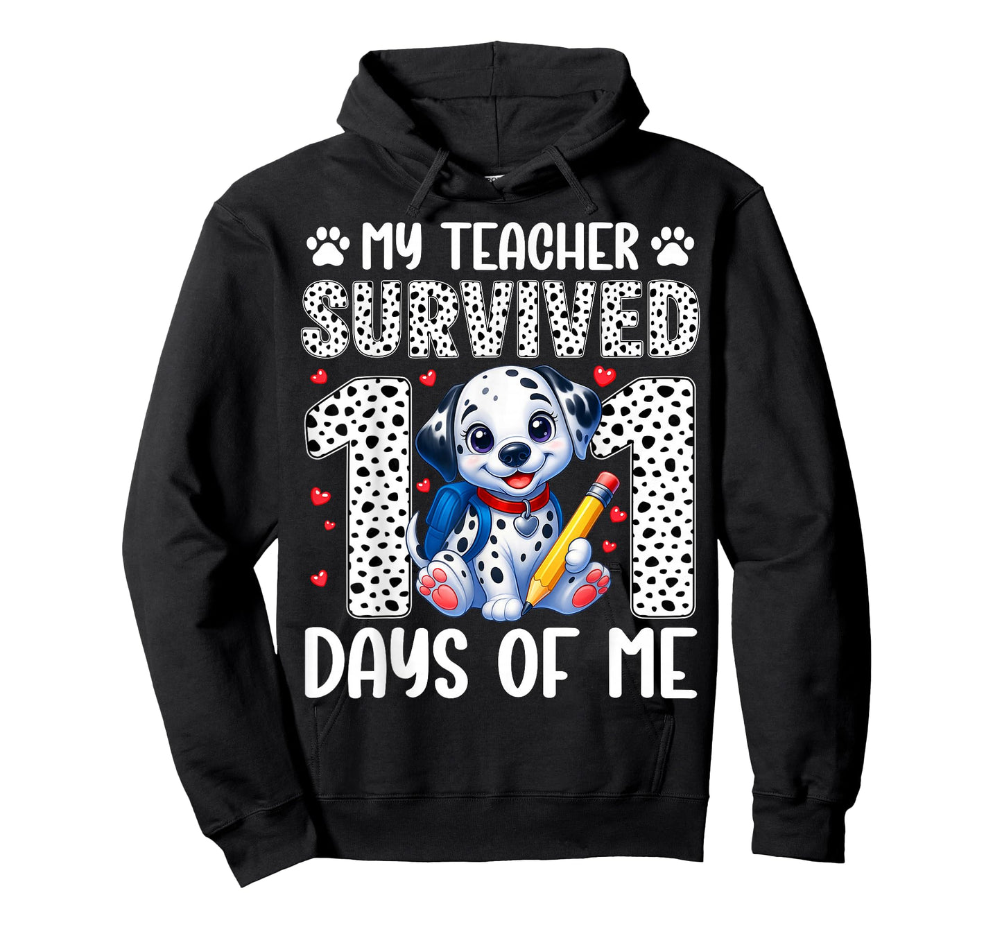 My Teacher Survived 101 Day of Me 100th Day Dog Boy Kid Girl T-Shirt