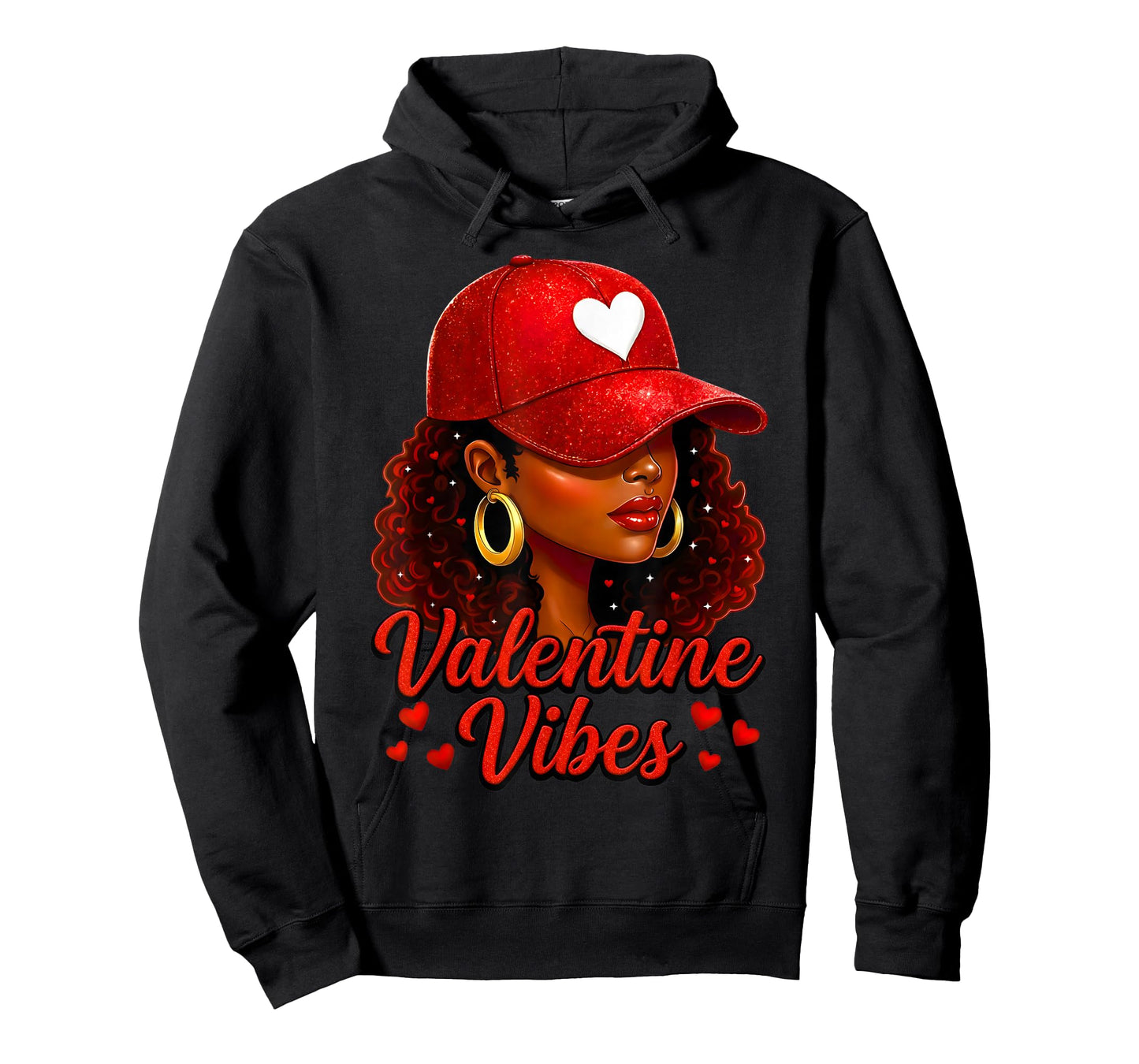 Valentine Vibes Black Women Valentines Day for Girl Womens T-Shirt