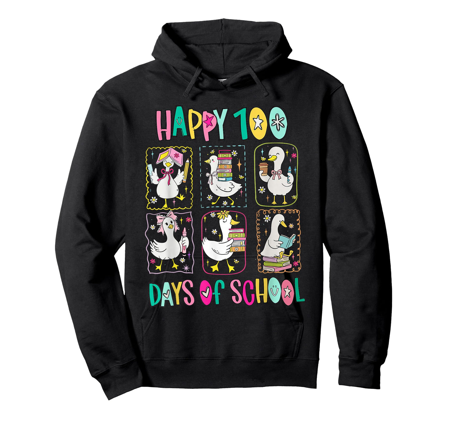 Funny Silly Goose Happy 100 Days of School Teacher Goose T-Shirt