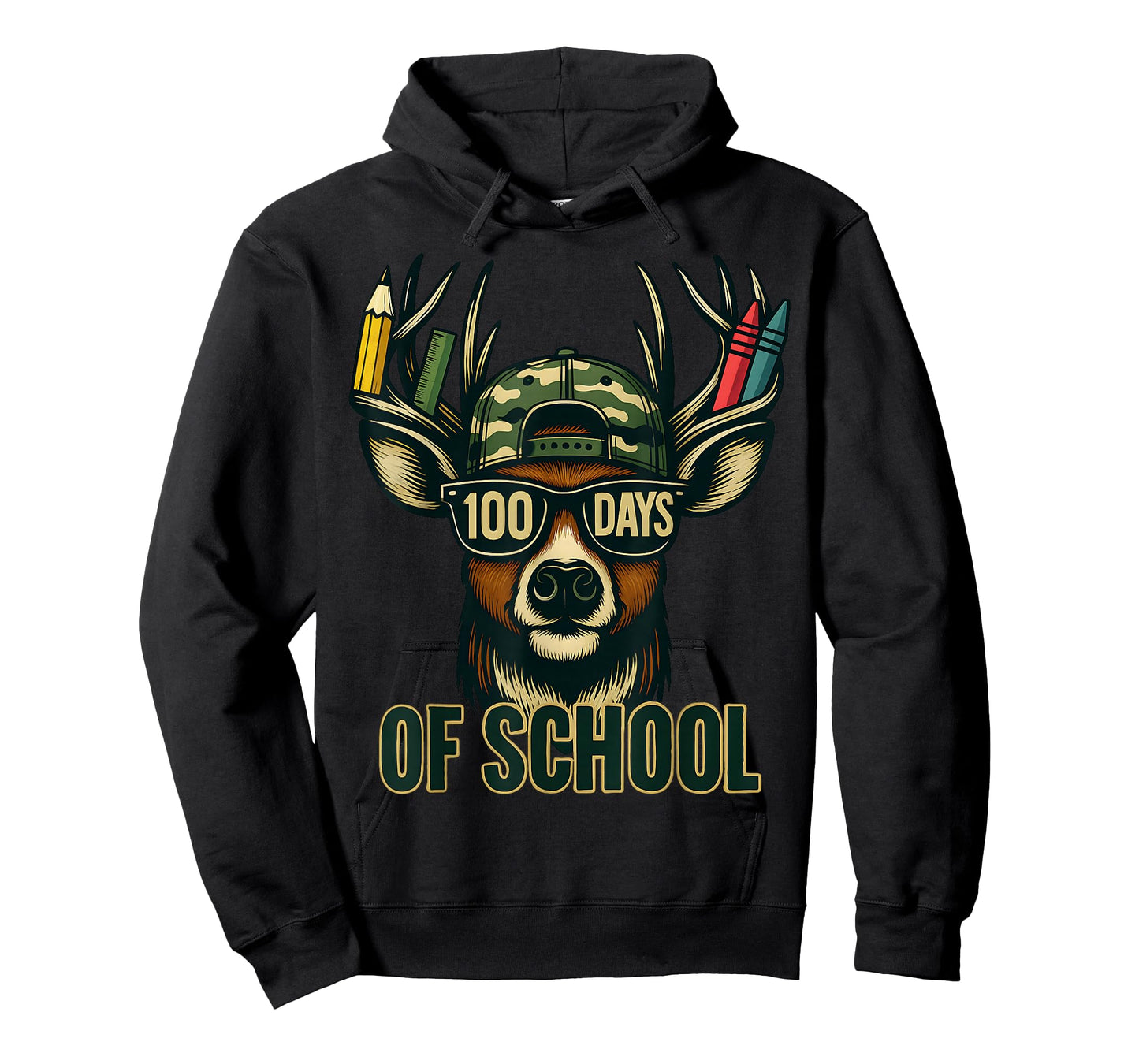 100 Days of School Deer Hunting Deer Camo Hunter T-Shirt