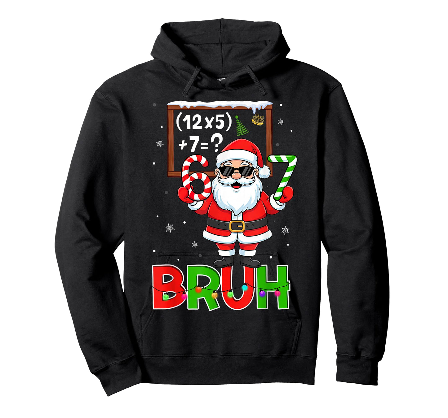 67 Teacher Christmas Santa Six Seven Meme Math Equation Bruh T-Shirt