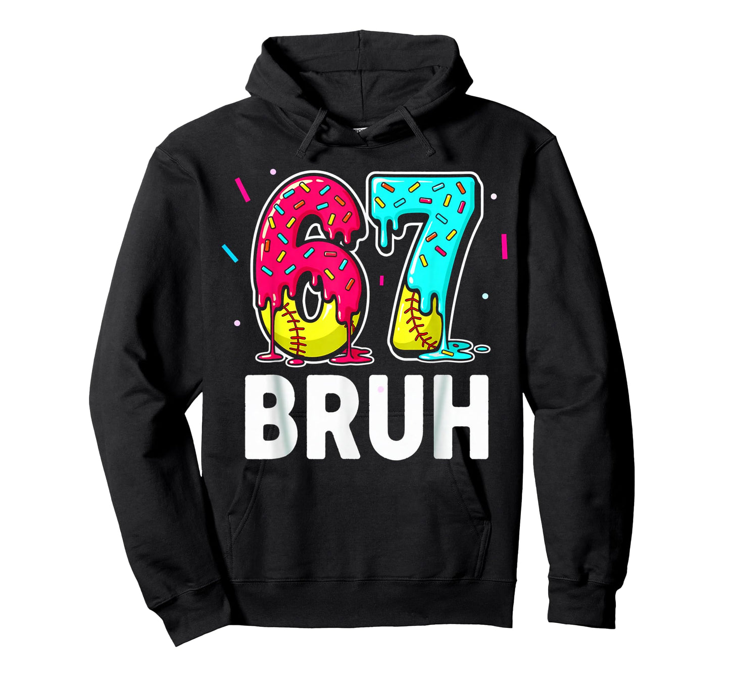 Ice Cream Dripping Softball Drip Fun 6 7 Six Seven Meme Bruh T-Shirt