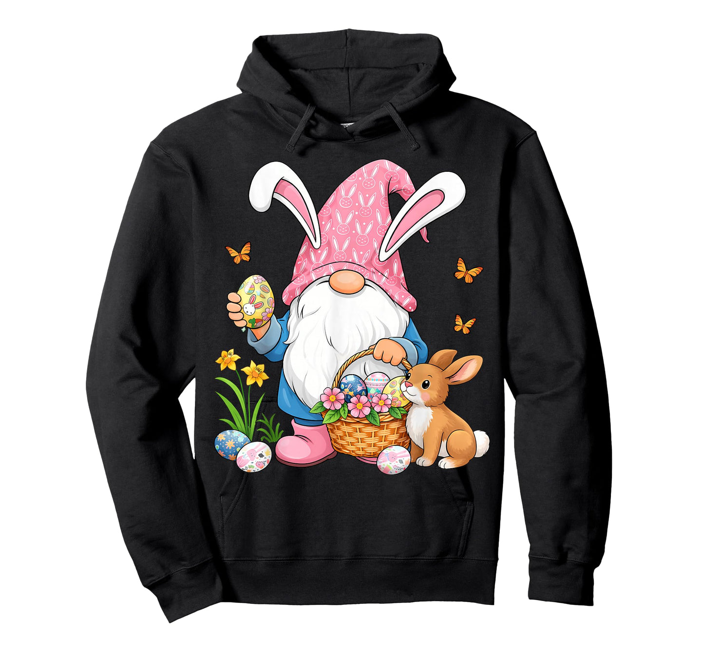 Women Easter Bunny with Gnome Easter Day Women Kids Girls T-Shirt