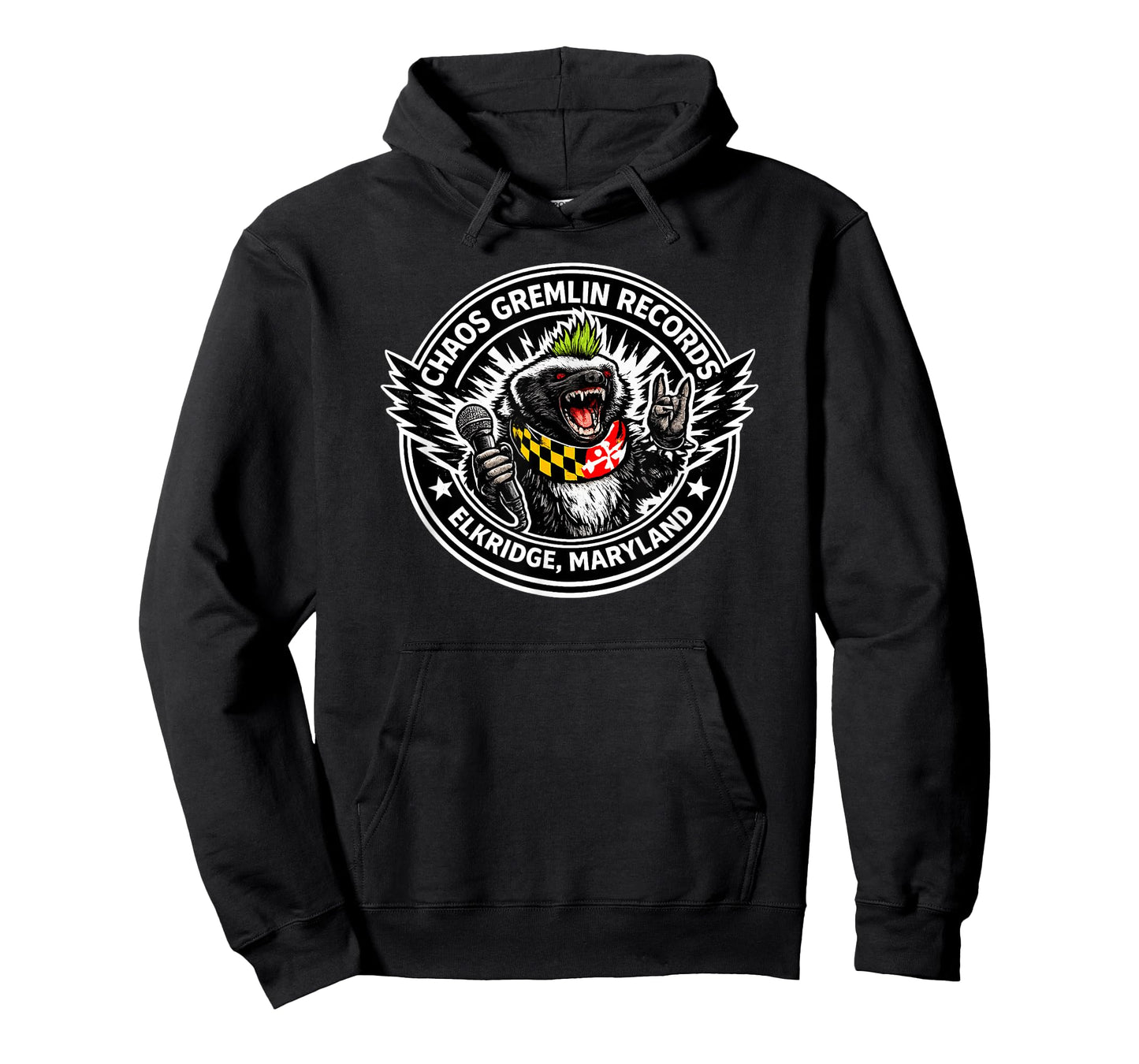 American Badger Attitude Chaos Gremlin Punk Records Novelty T-Shirt