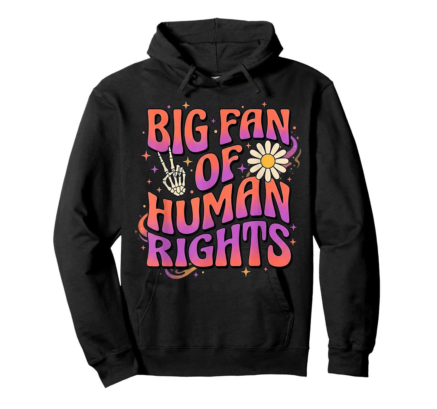 Big Fan of Human Rights Retro Protest Equality Groovy T-Shirt