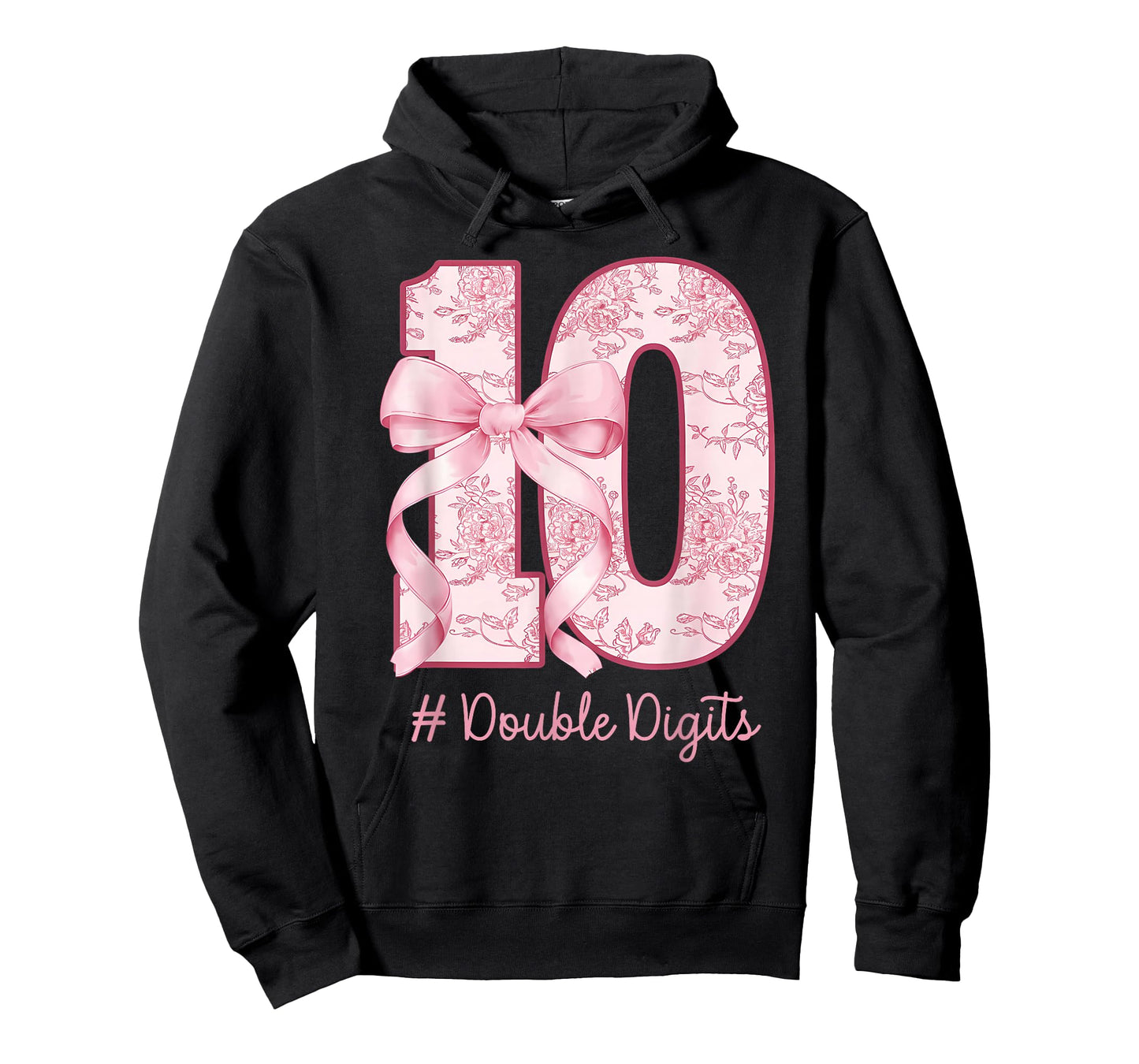 Funny Pink 10 Double Digits Coquette Birthday Party Girls T-Shirt