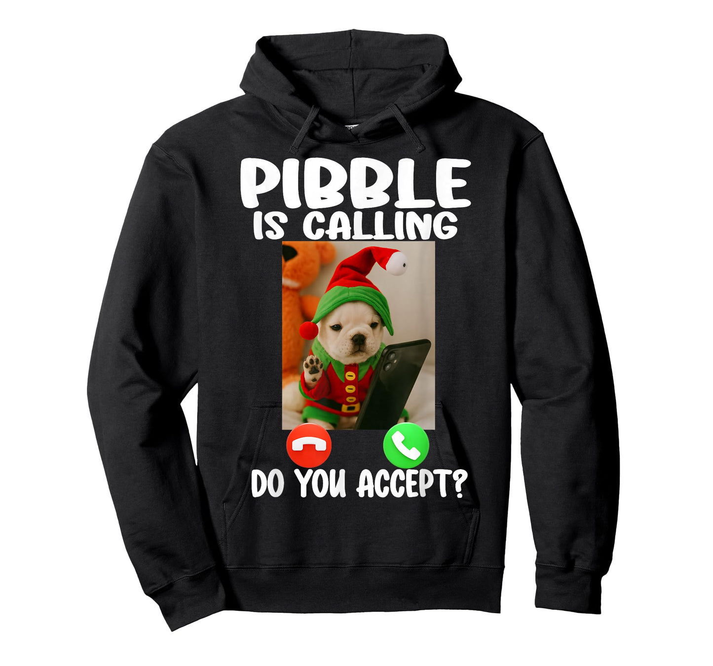 Pibble is Calling Baby Pitbull Cute Puppie Christmas Costume T-Shirt