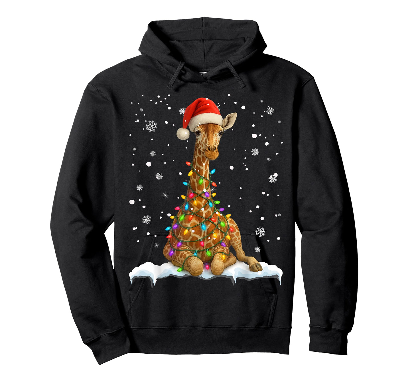 Cute Giraffe Christmas Light Funny Giraffe Lover Xmas T-Shirt