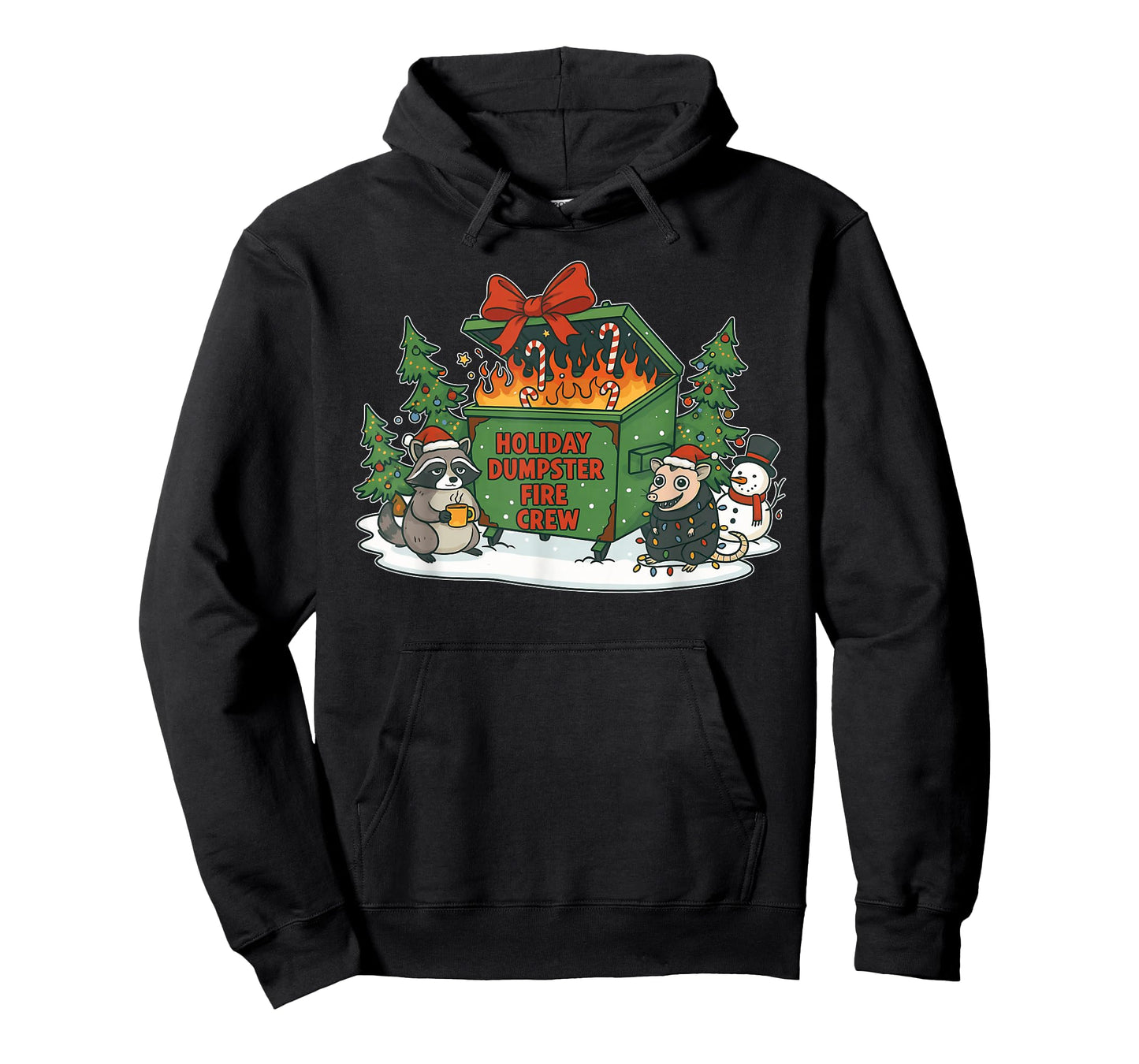 Holiday Dumpster Fire Crew Snow Christmas Design T-Shirt