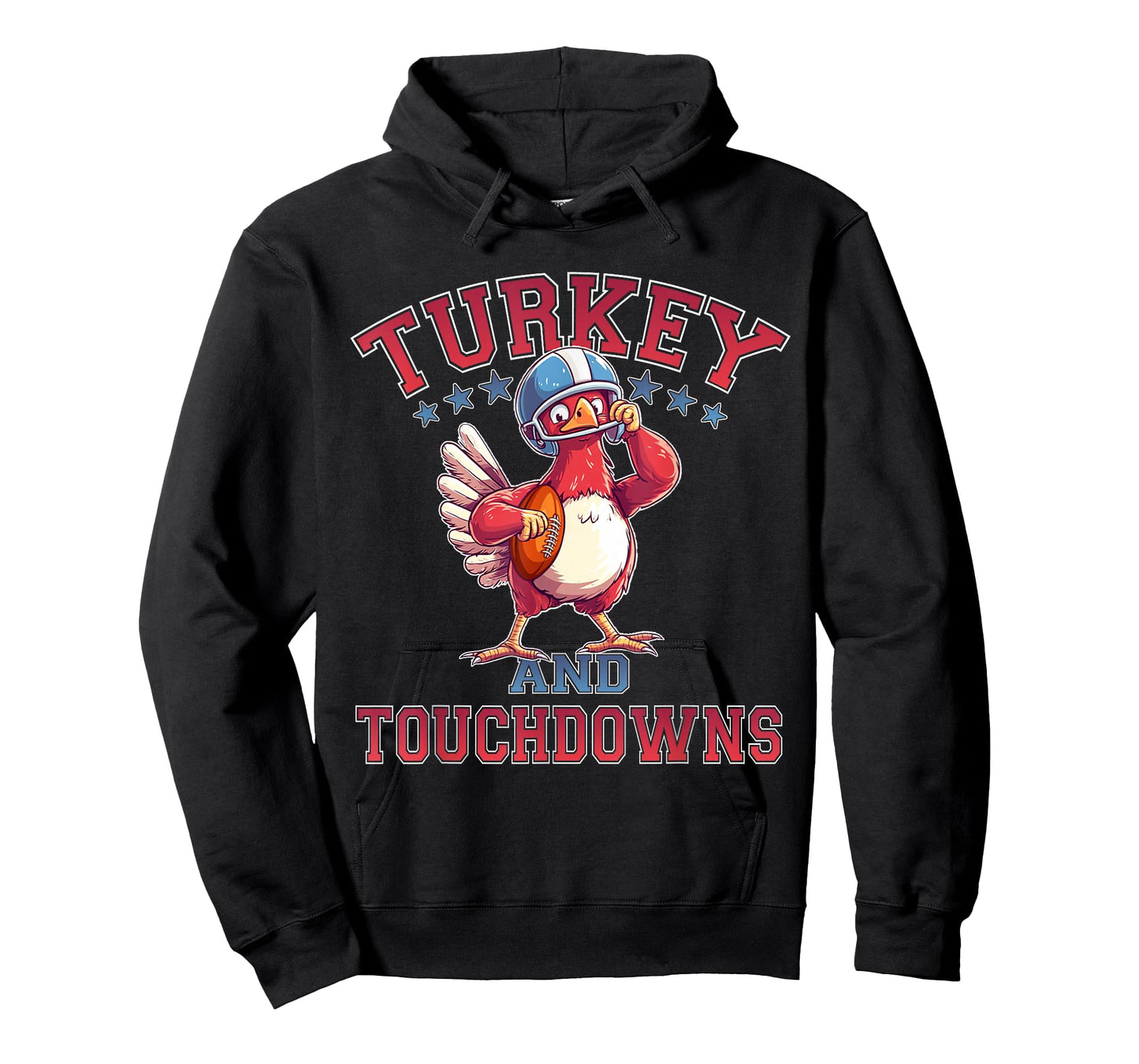 Thanksgiving Football Turkey & Touchdowns Game Day T-Shirt