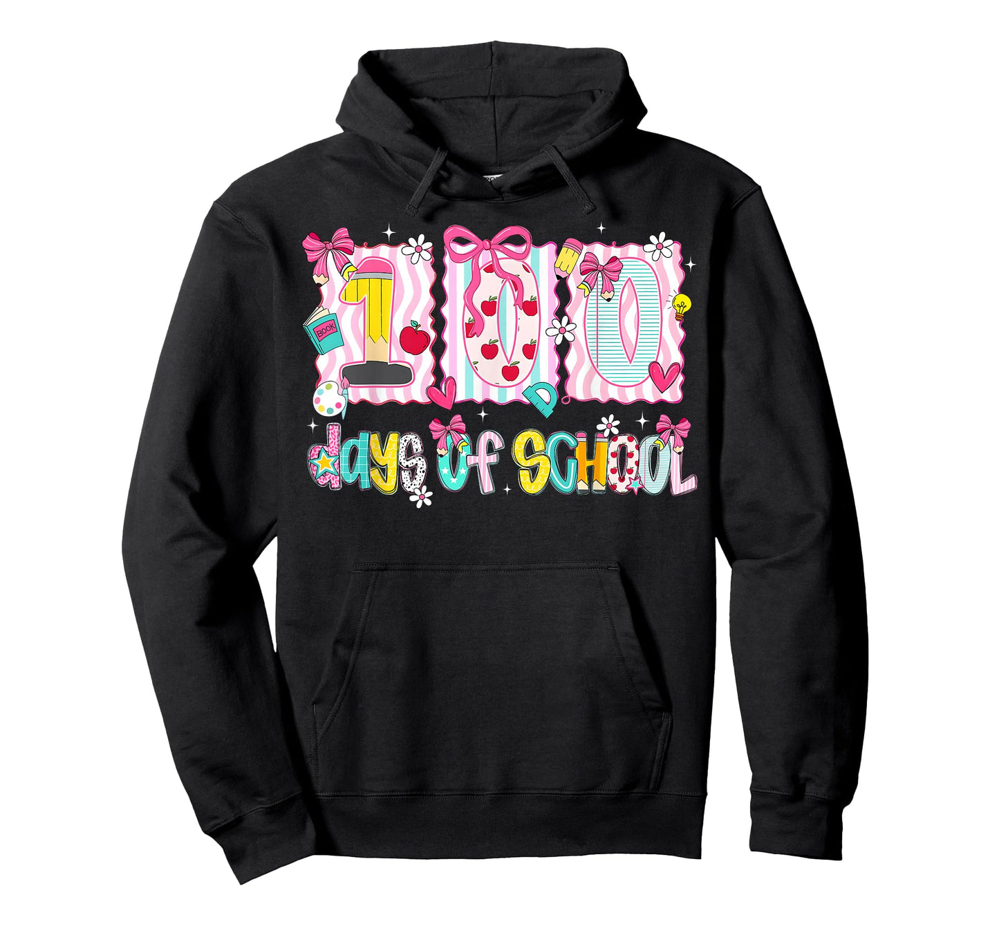 Preppy 100 Days of School Coquette Bow Girl Women Teacher T-Shirt