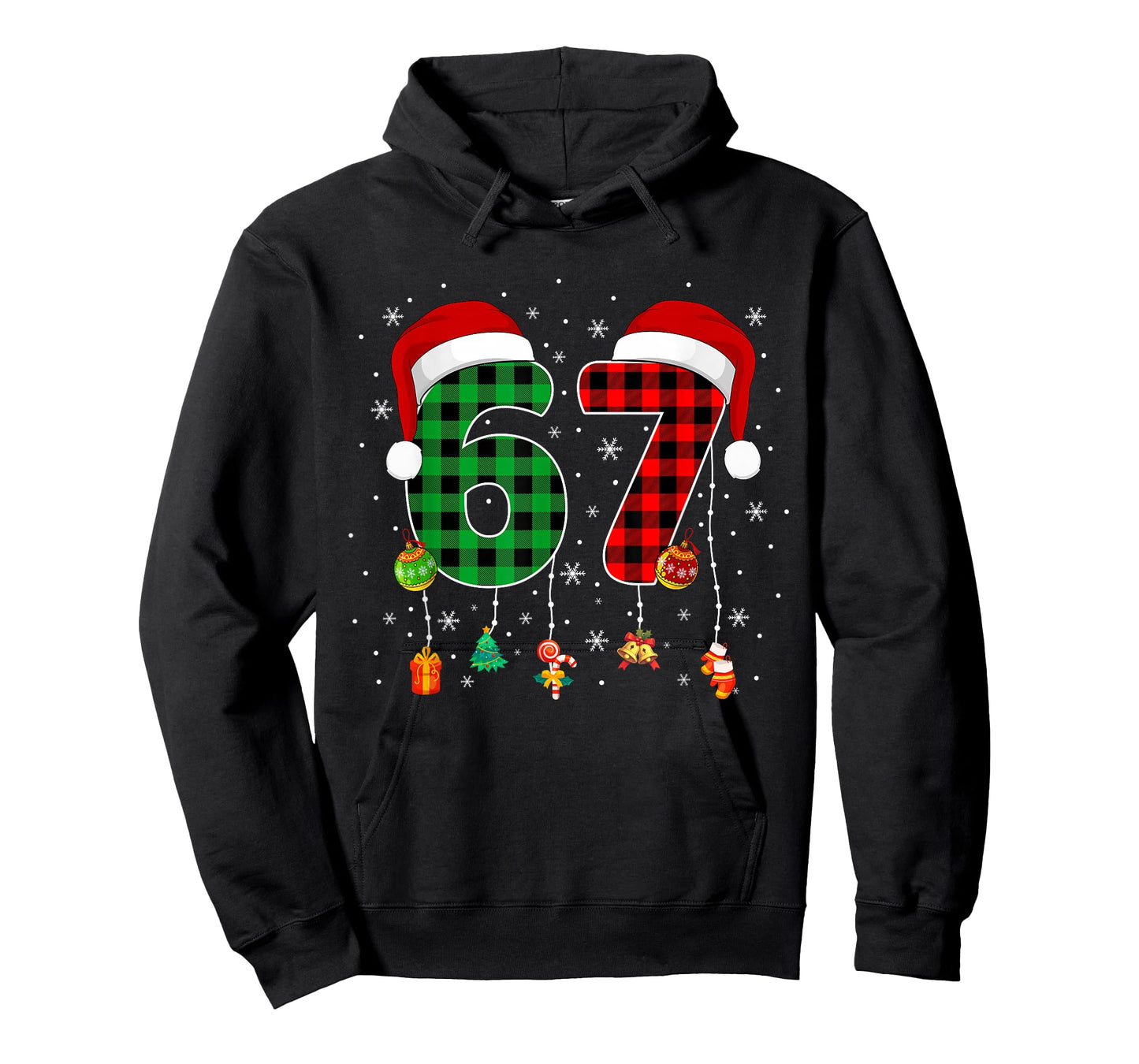Funny Six Seven 6 7 Meme 67 Christmas Red Plaid Xmas Pajamas T-Shirt