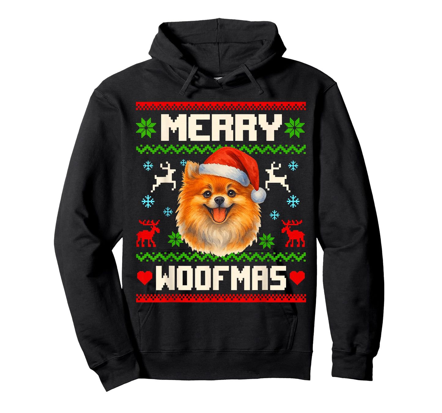 Pomeranian Dog Christmas Ugly Sweater Pet Dog Lover Xmas T-Shirt