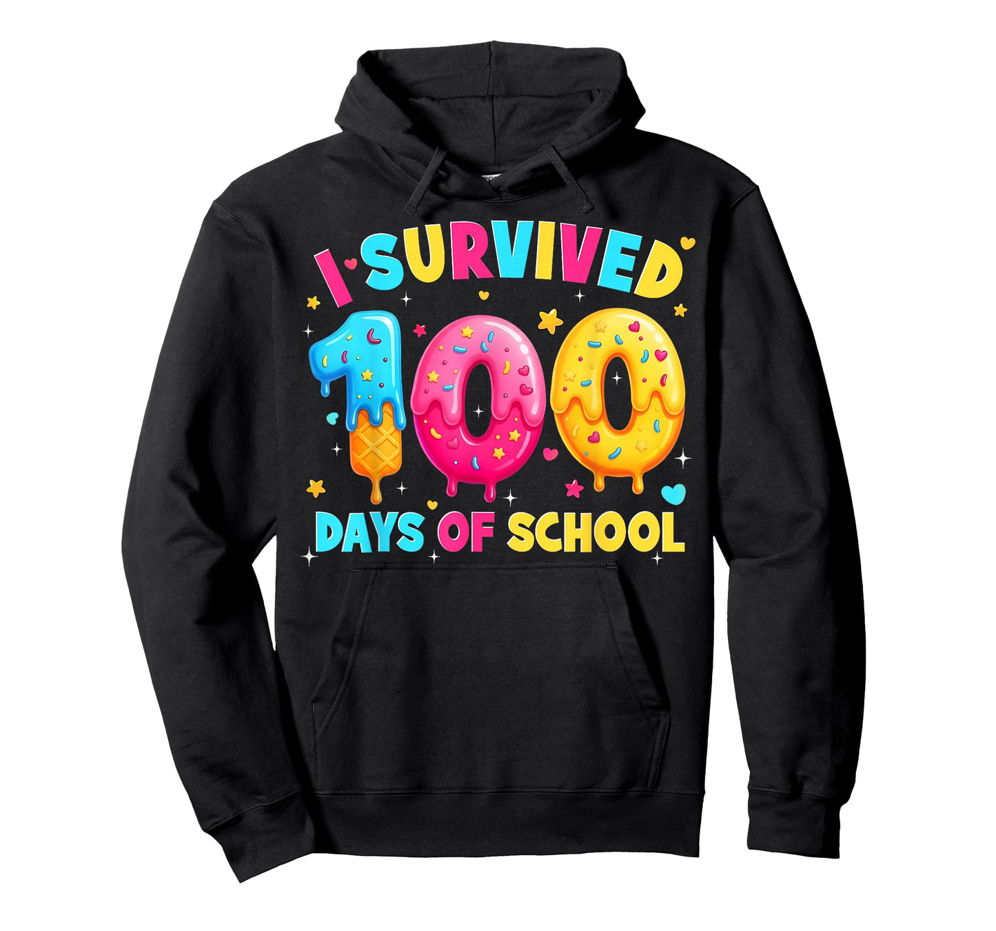 I Survived 100 Days of School Ice Cream Drip Boy Girl Kid T-Shirt