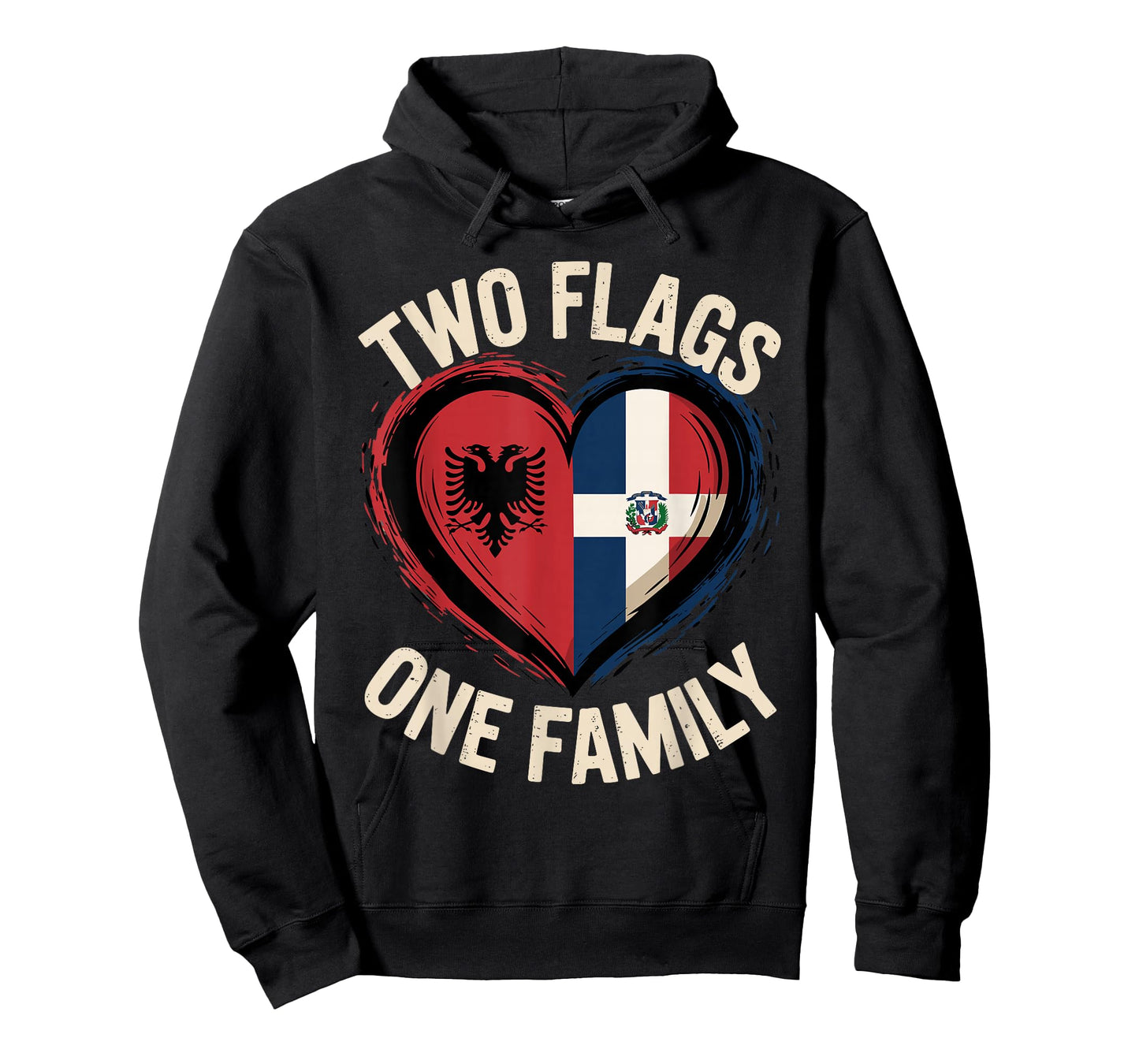 Two Flags One Family Half Albanian Dominican Roots Albania T-Shirt