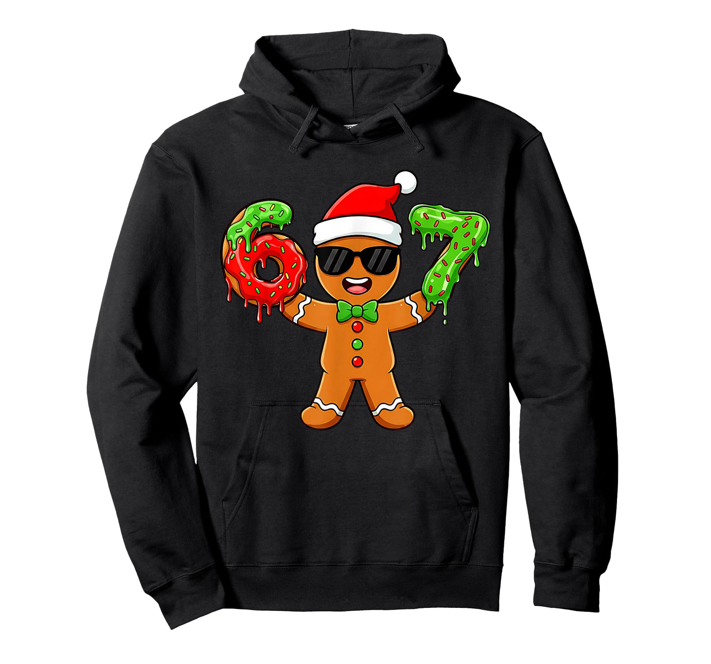 Gingerbread Six Seven 67 Meme 6 7 Funny Christmas Boys Kids T-Shirt