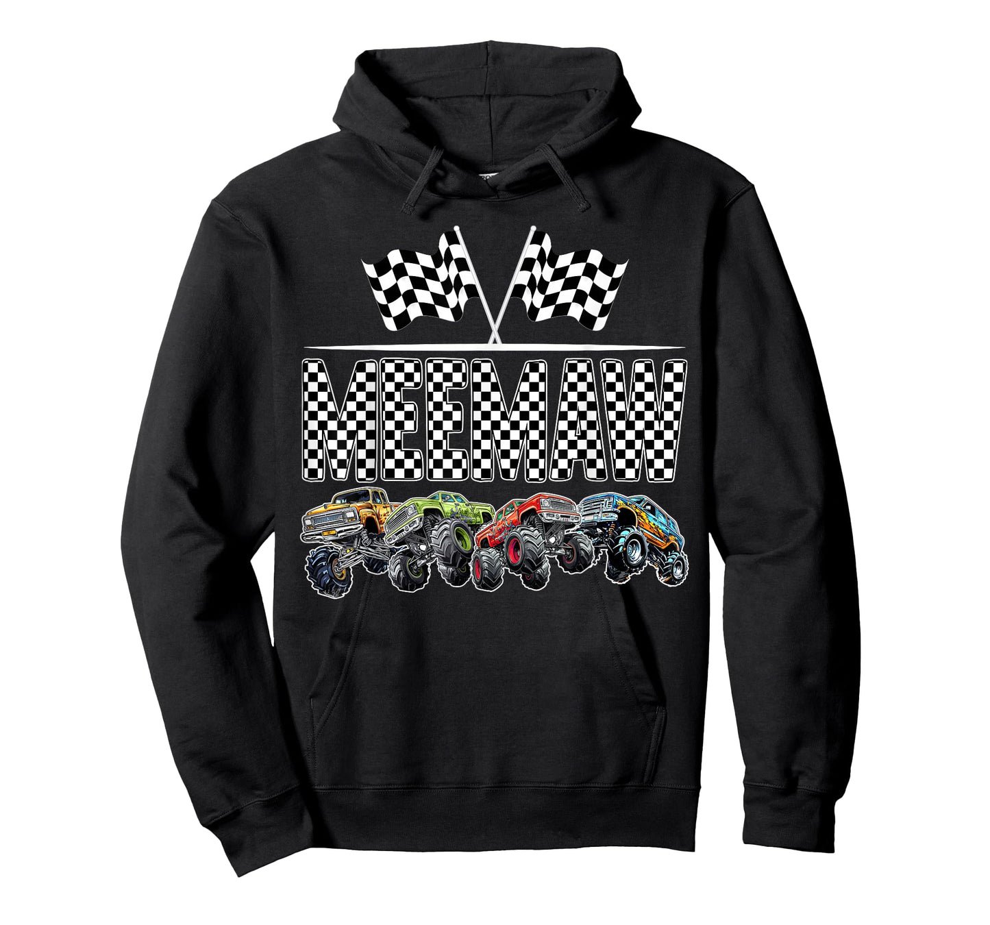 Meemaw Retro Monster Truck Family Birthday Matching T-Shirt