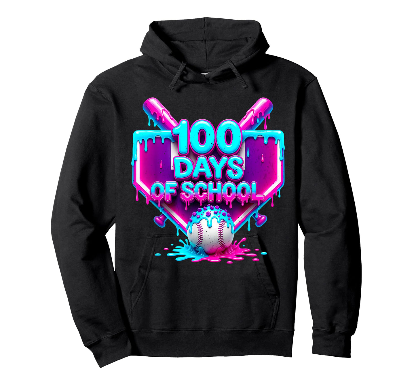 100 Days of School Baseball Drip 100 Days for Boys and Kids T-Shirt